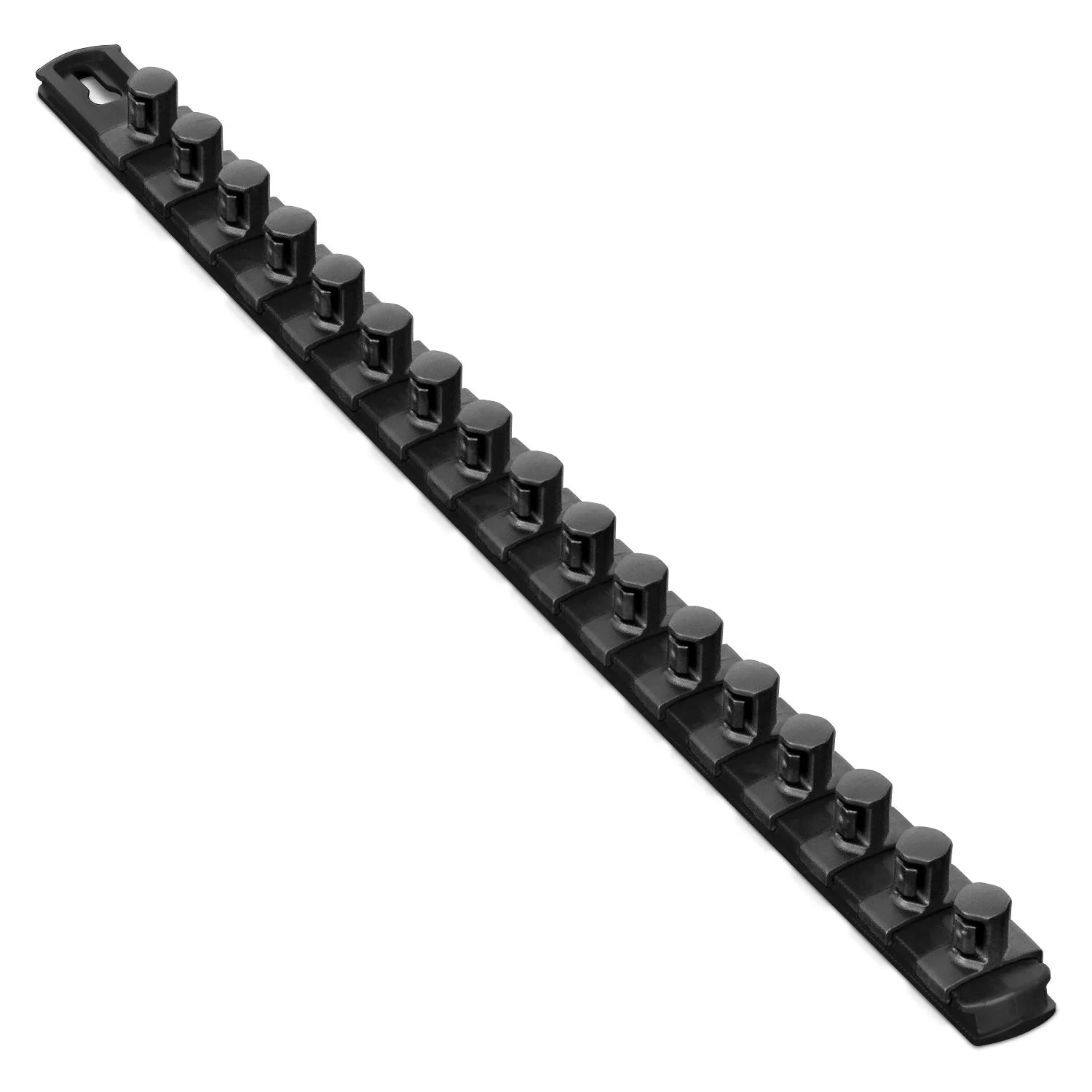 Ernst Manufacturing 18-Inch Magnetic Socket Organizer with 17 1/2-Inch Twist Lock Clips, Black (8422M-Black-1/2) 18-Inch 1/2-Inch Black