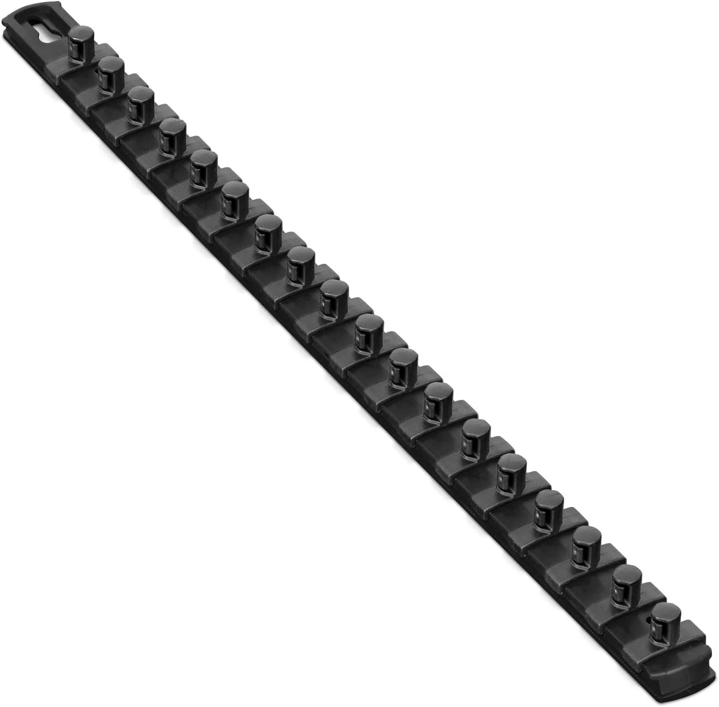 Ernst Manufacturing 18-Inch Magnetic Socket Organizer with 18 3/8-Inch Twist Lock Clips, Black (8421M-Black-3/8) 18-Inch 3/8-Inch Black - Image 2