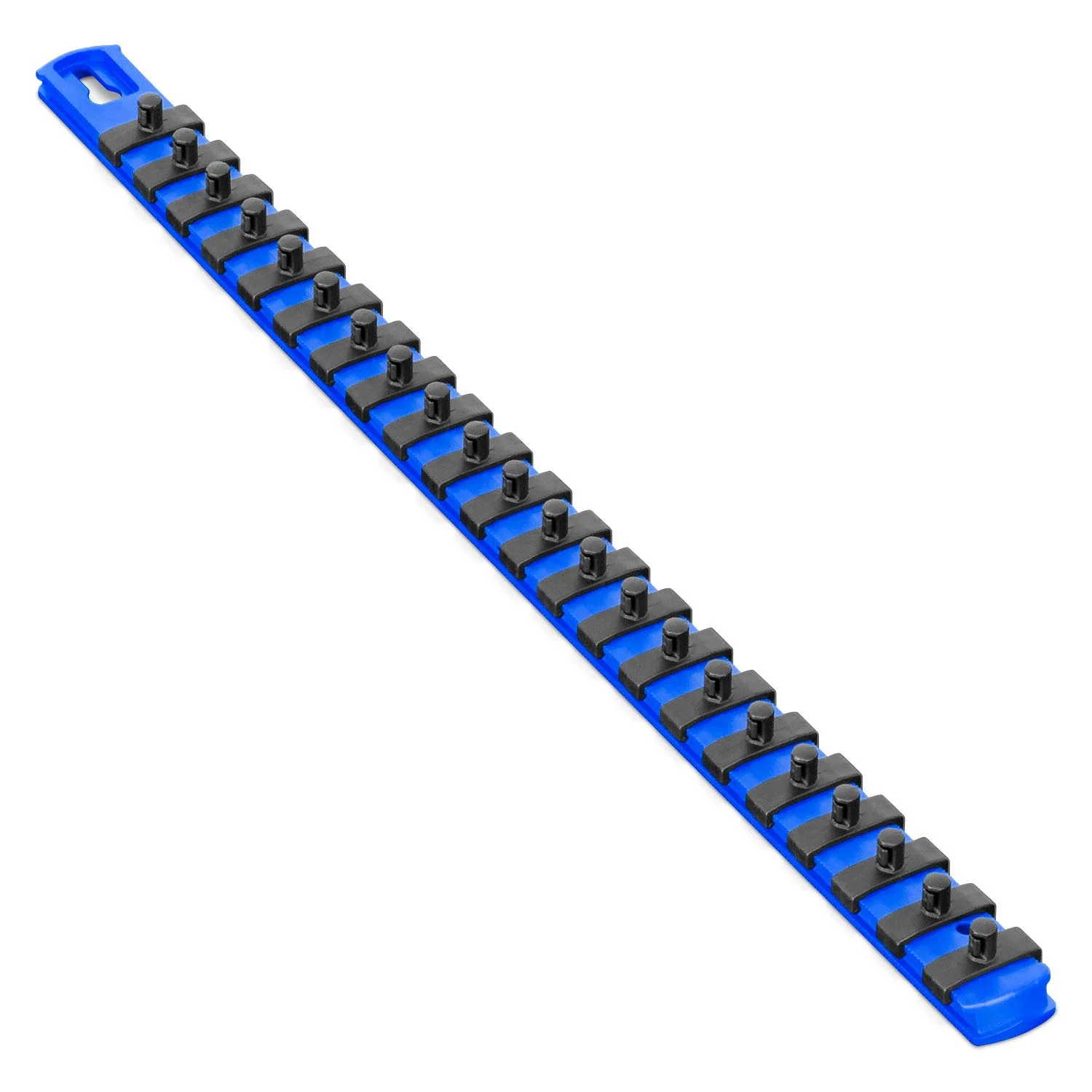 Ernst Manufacturing 18-Inch Magnetic Socket Organizer with 22 1/4-Inch Twist Lock Clips, Blue (8403M-Blue-1/4) 18-Inch 1/4-Inch Twist Clips Blue