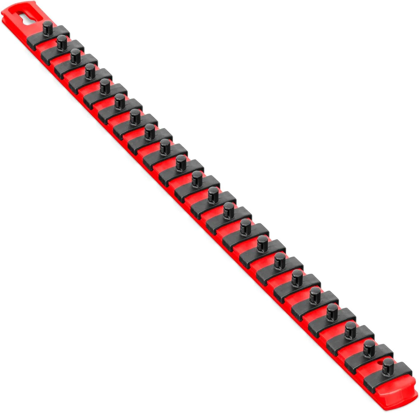 Ernst Manufacturing 18-Inch Magnetic Socket Organizer with 22 1/4-Inch Twist Lock Clips, Red (8400M-Red-1/4) 18-Inch 1/4-Inch Red - Image 2