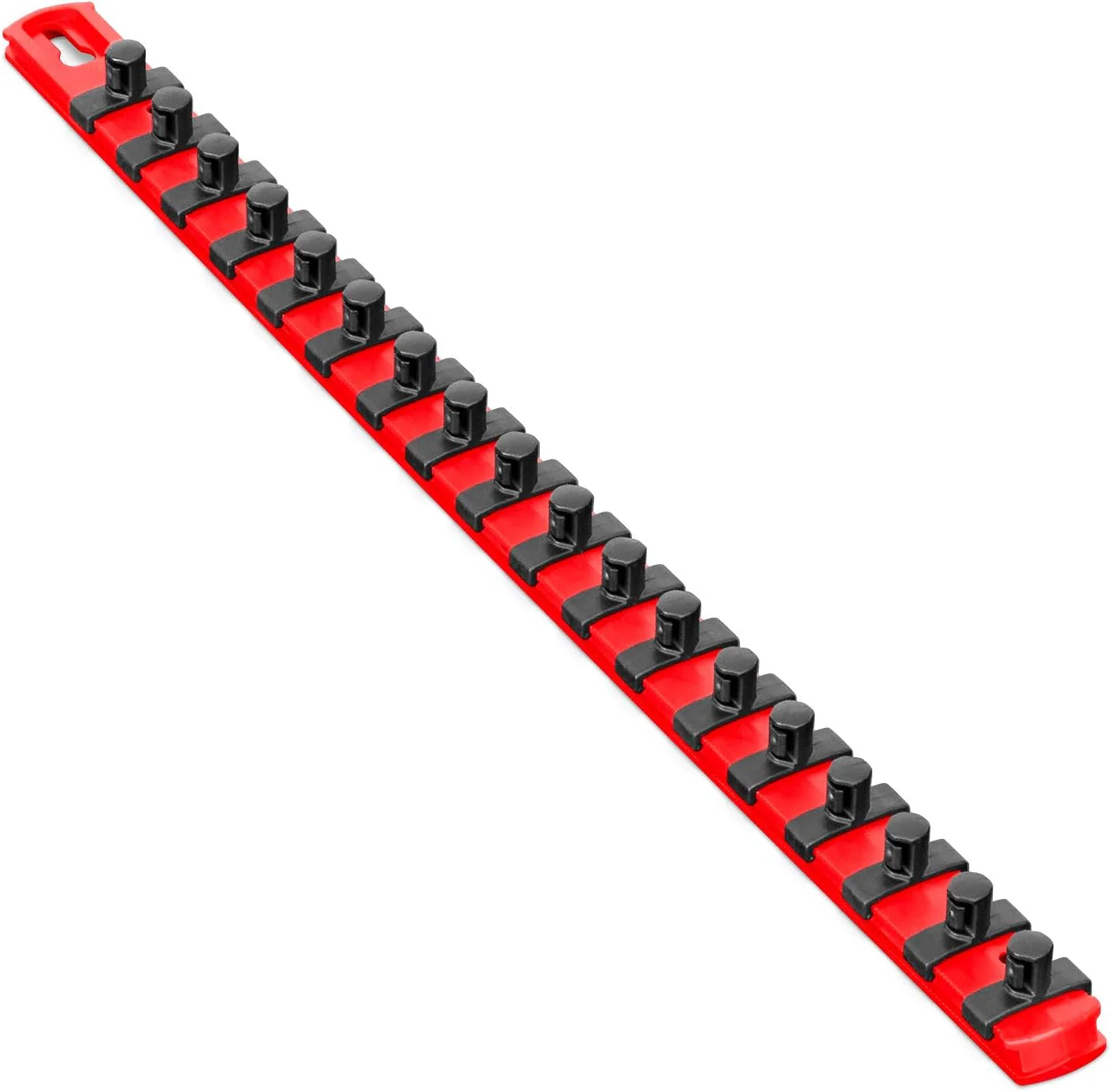 Ernst Manufacturing 18-Inch Socket Organizer with 18 3/8-Inch Twist Lock Clips, Red (8401-Red-3/8) 18-Inch 3/8-Inch Twist Clips Red - Image 2
