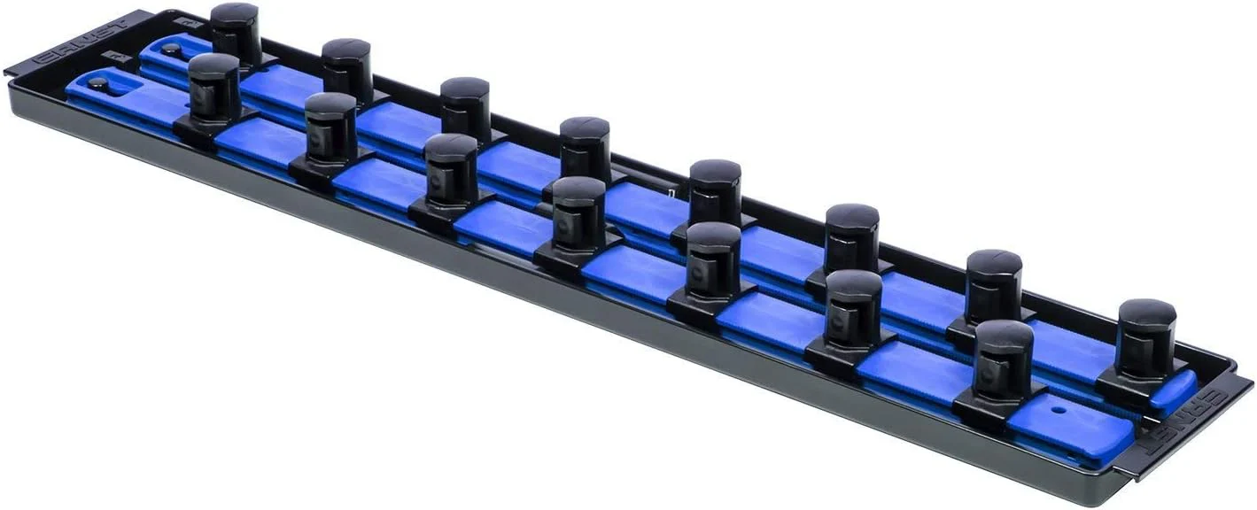 Ernst Manufacturing 19-Inch Socket Boss 2-Rail 3/4-Inch-Drive Twist-Lock Socket Organizer, Blue (8459) - Made in the USA 19-INCH 3/4" Blue - Image 2