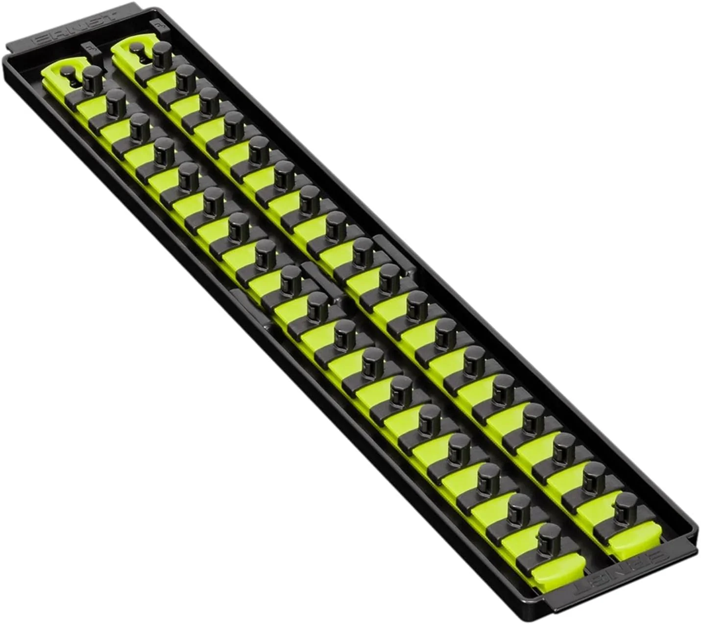 Ernst Manufacturing 19-Inch Socket Boss Premium 2-Rail, 3/8-Inch-Drive Socket Organizer, High-Visibility (8462HV) - Made in the USA - Image 2