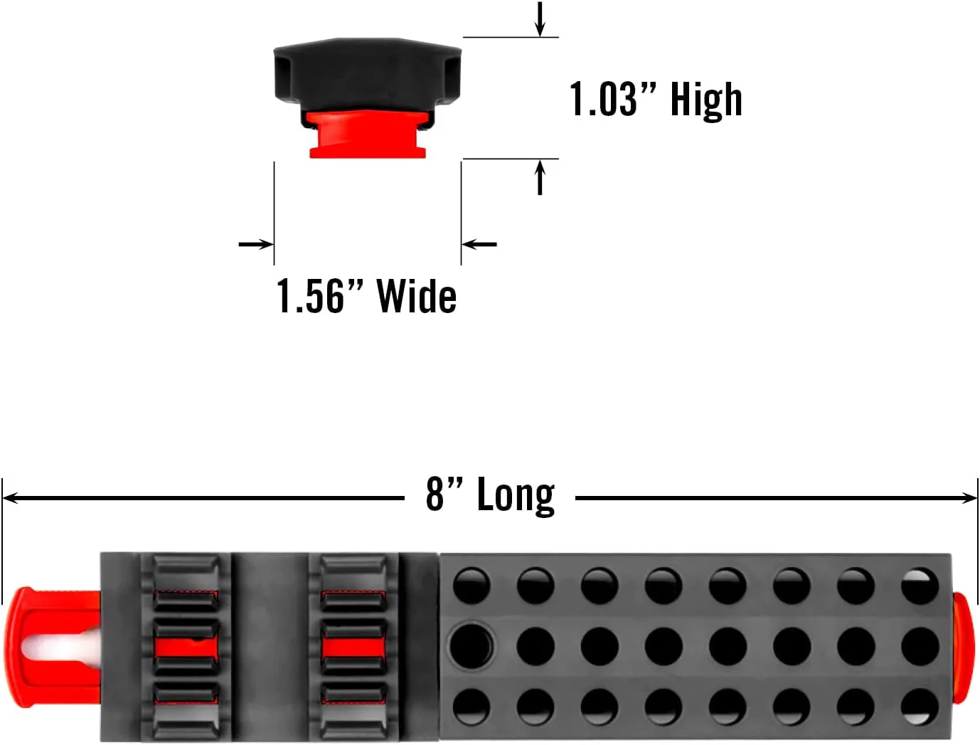 Ernst Manufacturing 30 Tool Magnetic Bit Buddy, 1/4" Hex Bit Holder - Red/Blk Black & Red - Image 7