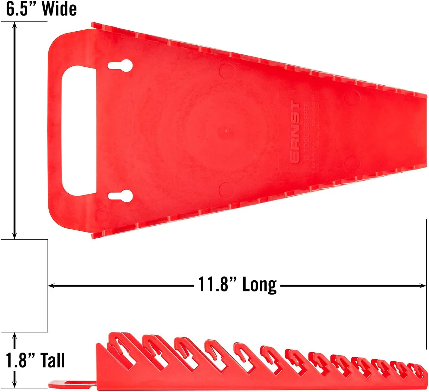 Ernst Manufacturing 5013 Gripper Wrench Organizer with Ergonomic Design, Holds 13 Wrenches, Red - Image 5