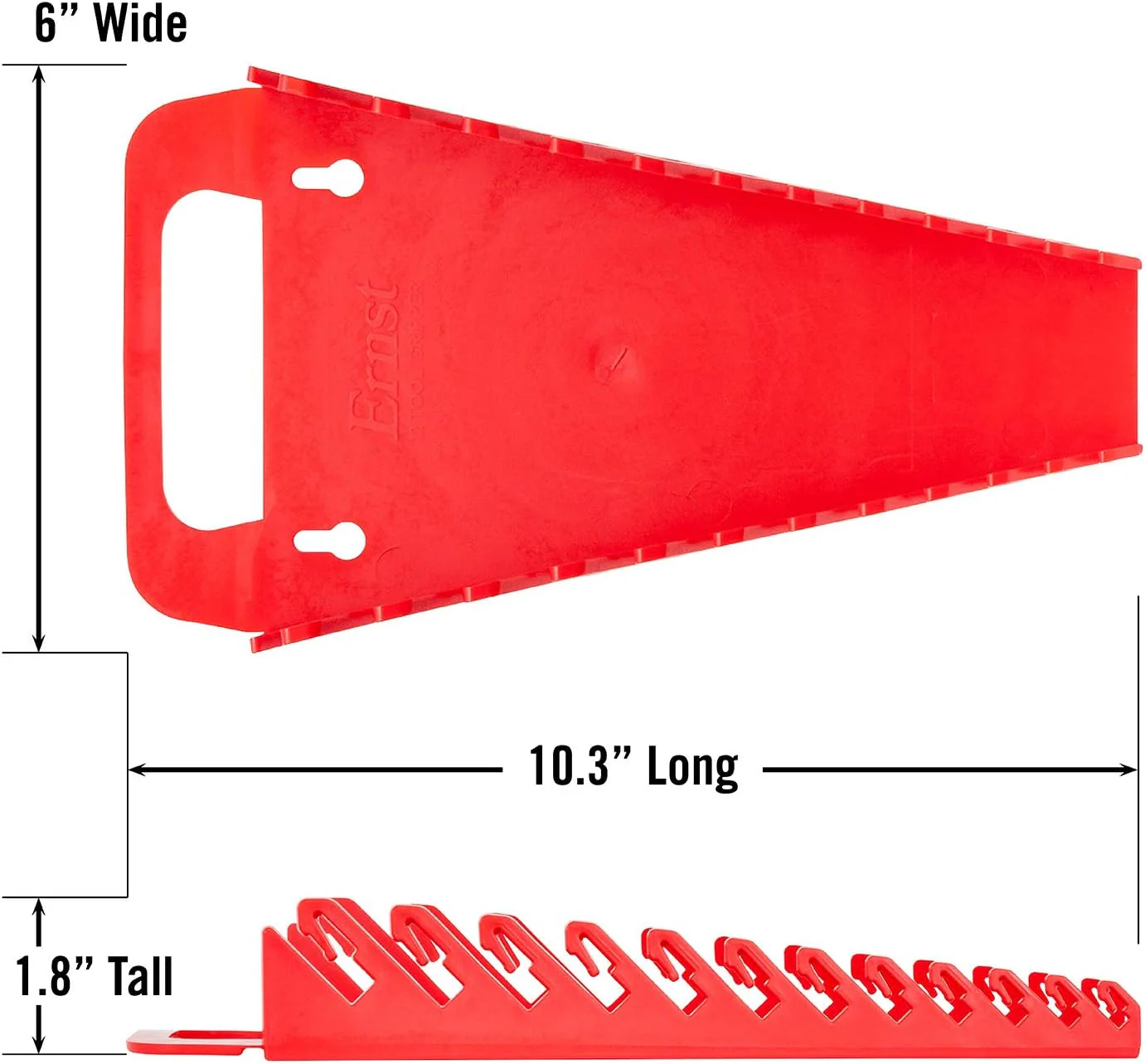 Ernst Manufacturing 5015 Gripper Wrench Organizer with Ergonomic Design, Holds 12 Wrenches, Red - Image 5