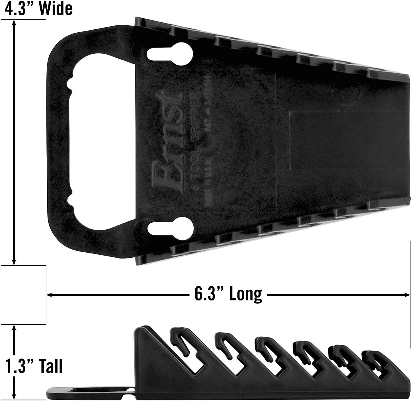 Ernst Manufacturing 5045 Gripper Wrench Organizer, 6 Tool, Black - Image 3