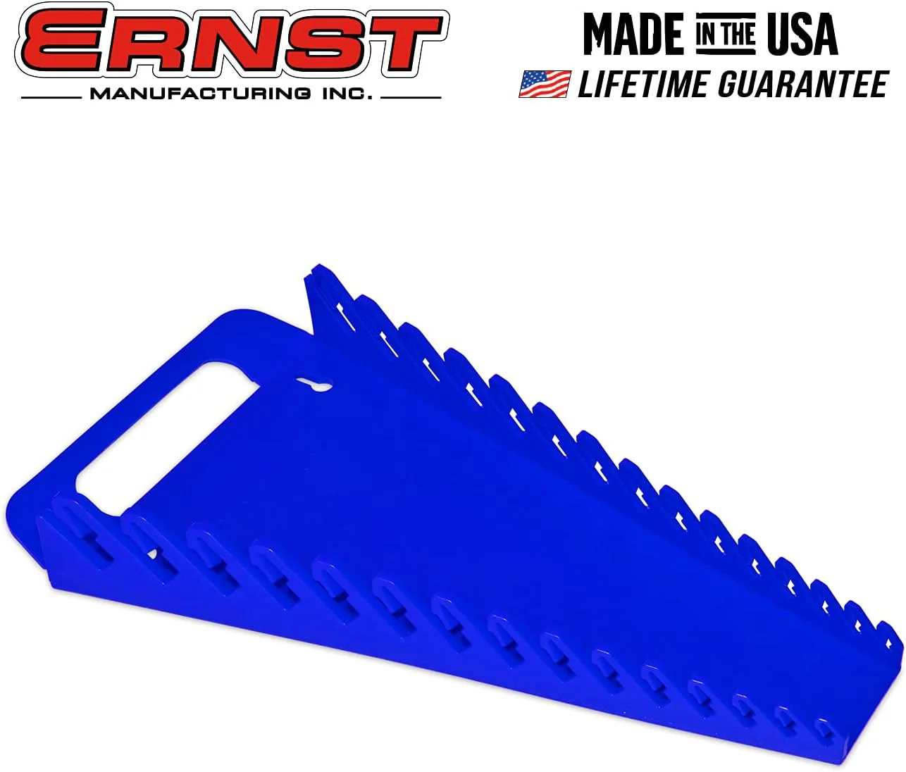 Ernst Manufacturing 5055 15-Wrench Gripper Portable Wrench Organizer - Versatile, One-Handed Access, Fits 1/4" to 1 1/8" & 6-20 mm, Blue - Image 3
