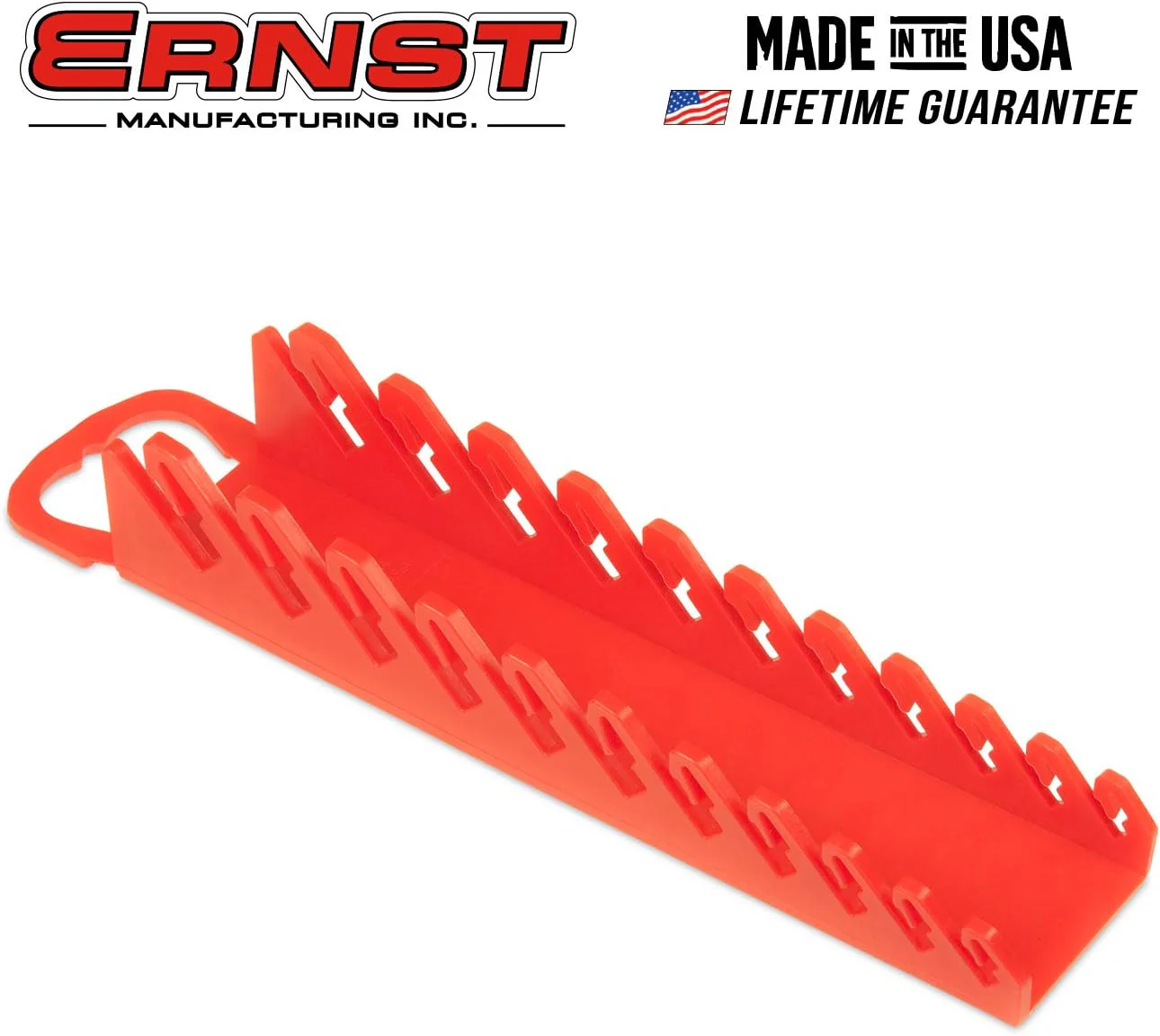 Ernst Manufacturing 5076-Red Gripper Stubby Wrench Organizer, 11 Tool, Red - Image 3
