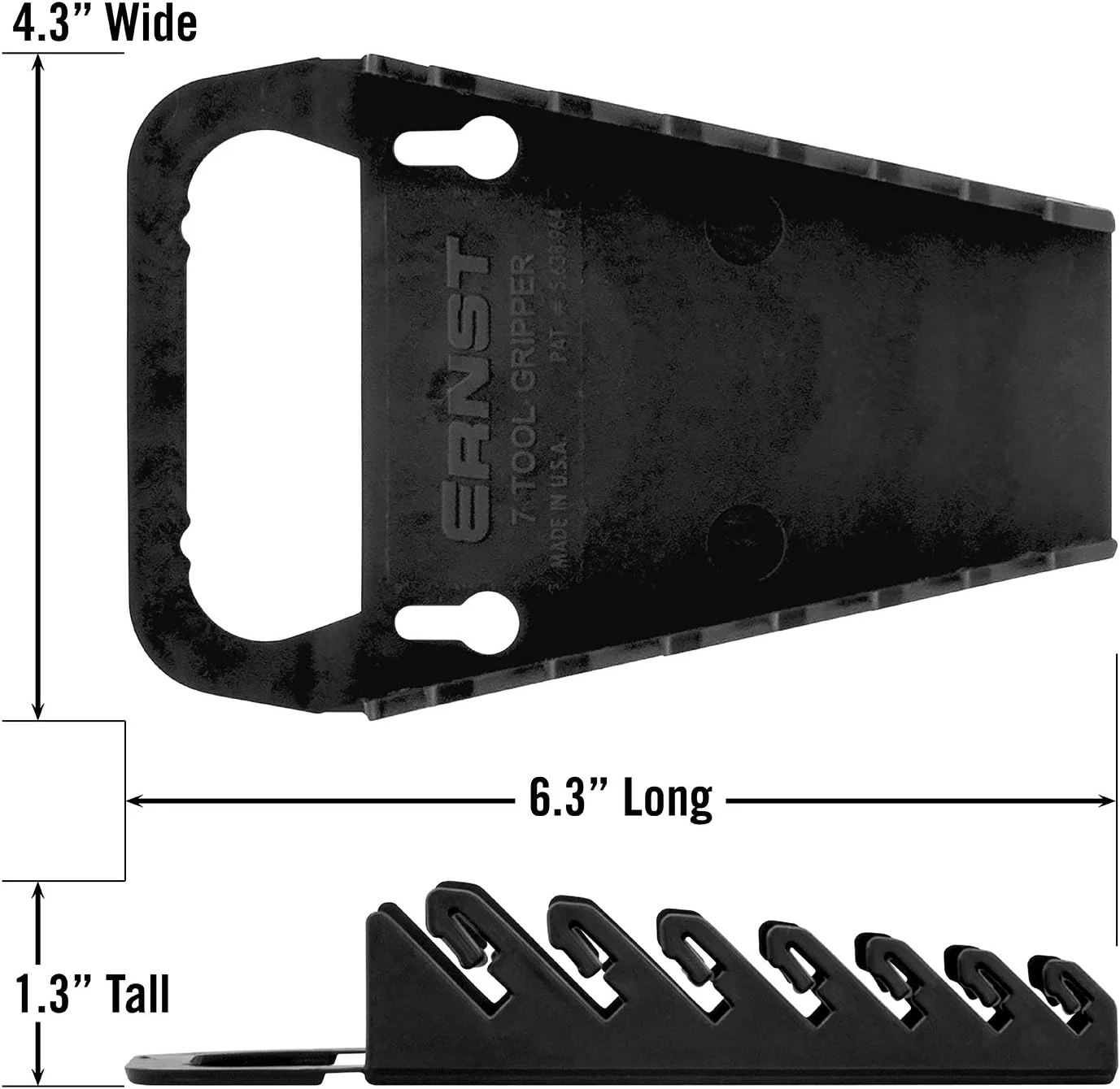 Ernst Manufacturing 5081 7-Wrench Gripper Portable Wrench Organization - Sturdy Flexible Design, Fits 1/4" to 5/8" & 6-12 mm, Black - Image 5