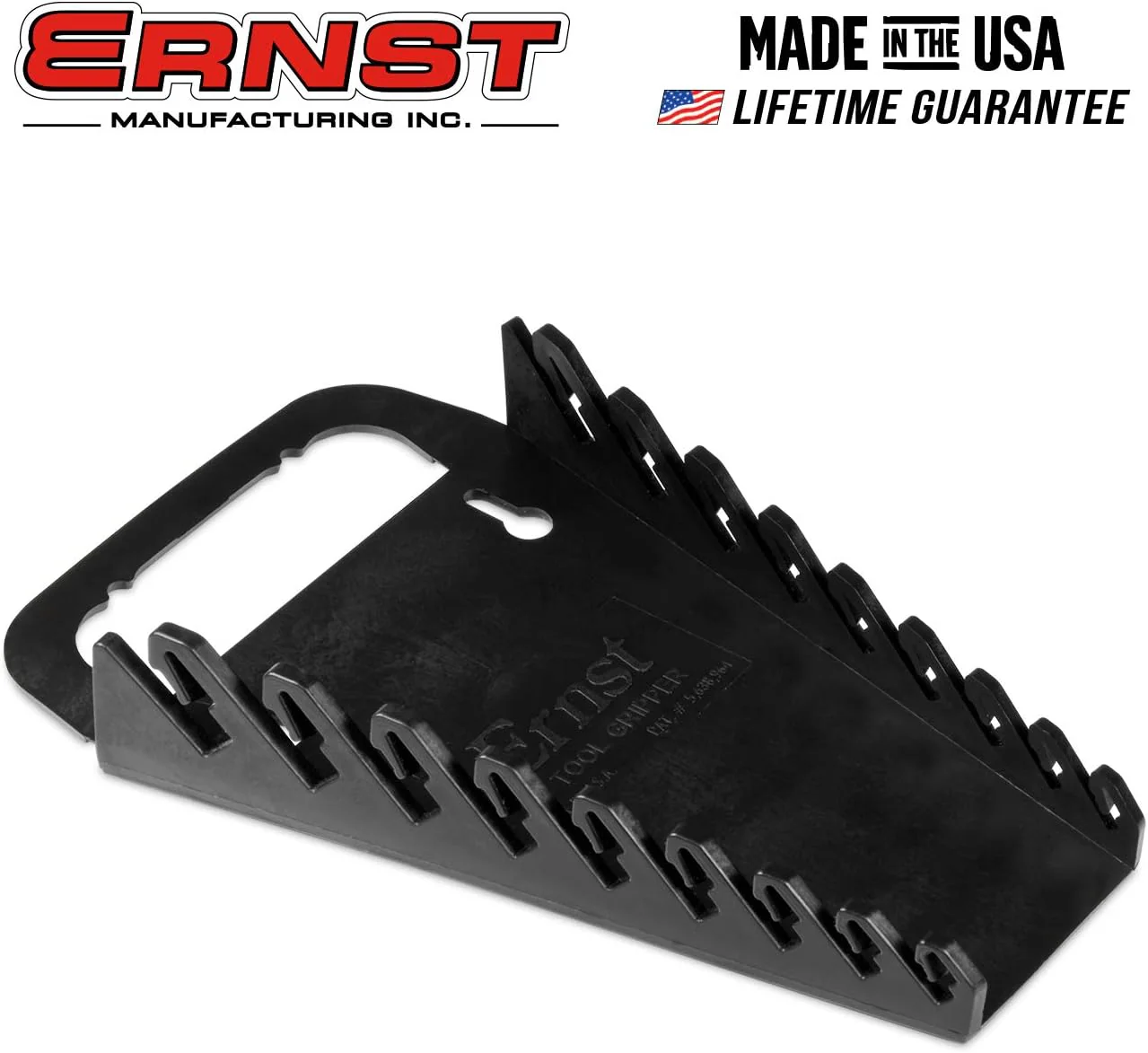 Ernst Manufacturing 5085 9-Wrench Gripper Portable Wrench Organization - Sturdy Flexible Design, Fits 1/4" to 3/4" & 6-15 mm, Black - Image 3