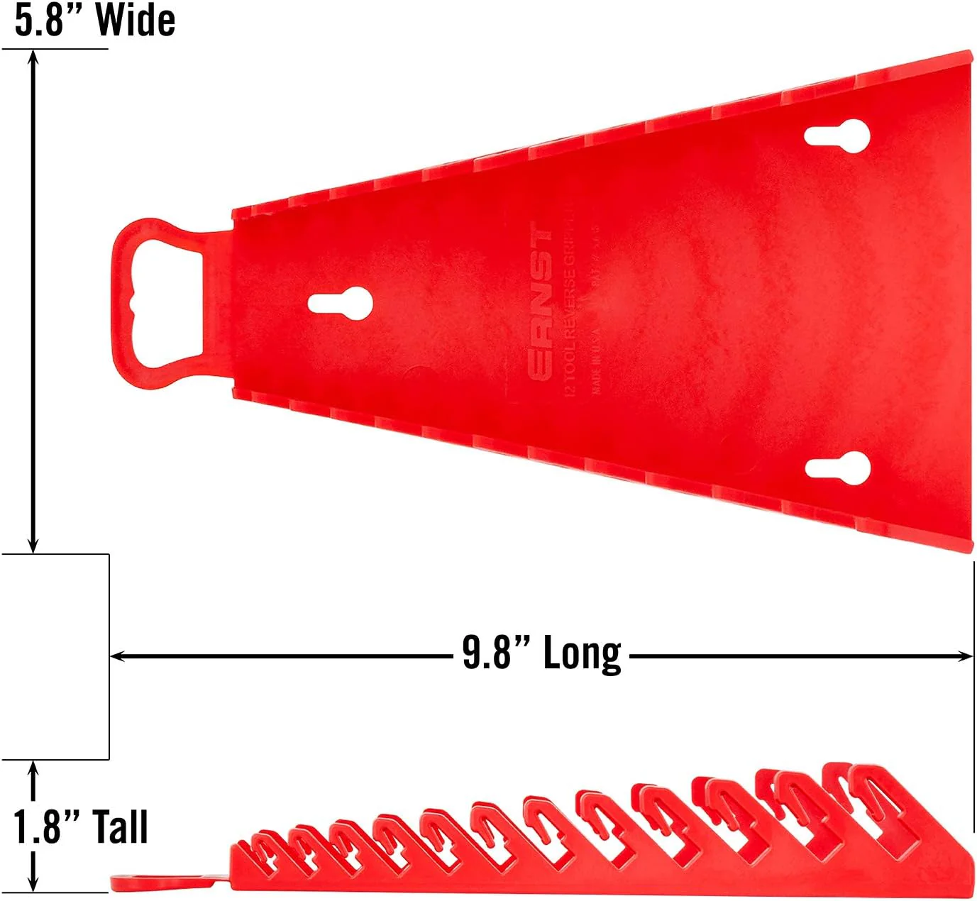 Ernst Manufacturing 5115-Red Gripper Reverse Wrench Organizer, 12 Tool, Red - Image 4