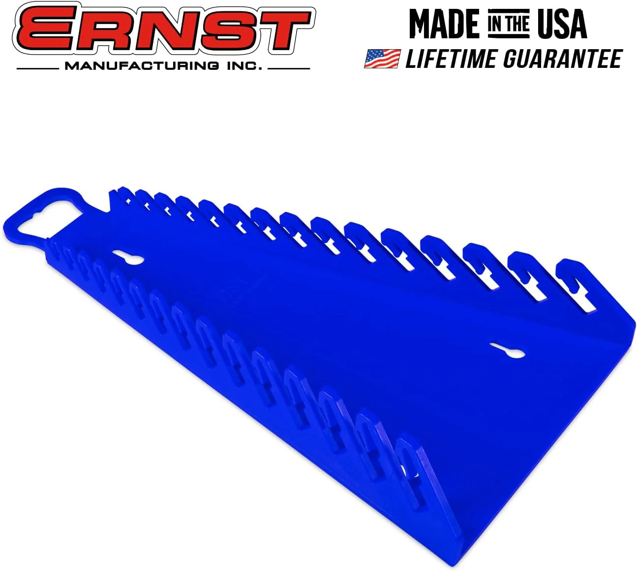 Ernst Manufacturing 5155 15-Wrenches Reverse Gripper Portable Wrench Organizer - Durable Flexible Grip, Easy Wrench Removal, Holds 1/4" to 1 1/8" & 6-20 mm, Blue - Image 3