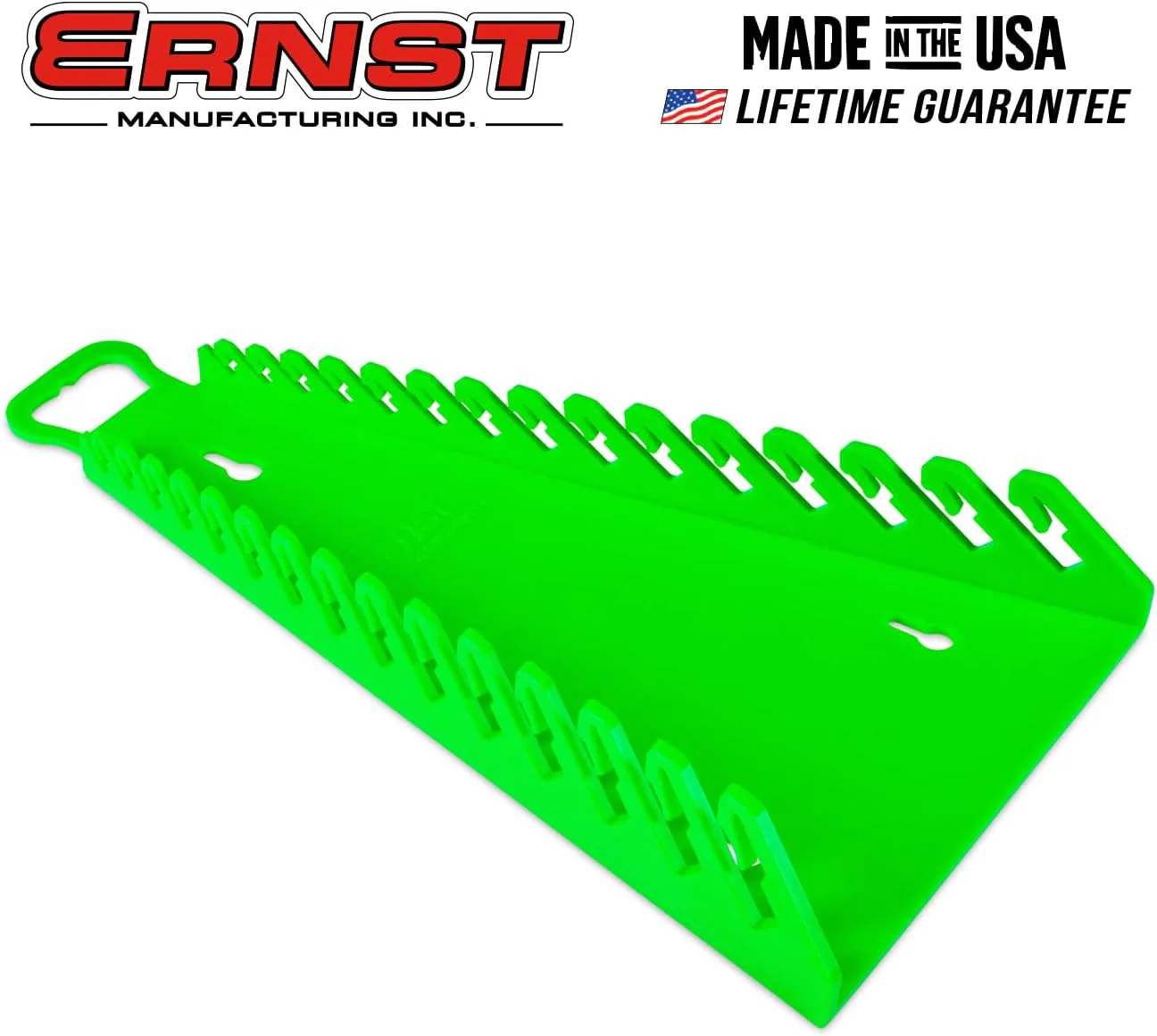 Ernst Manufacturing 5156 15-Wrench Reverse Gripper Portable Wrench Organizer - Durable Flexible Grip, Easy Wrench Removal, Fits 1/4" to 1 1/8" & 6-20 mm, Green - Image 3