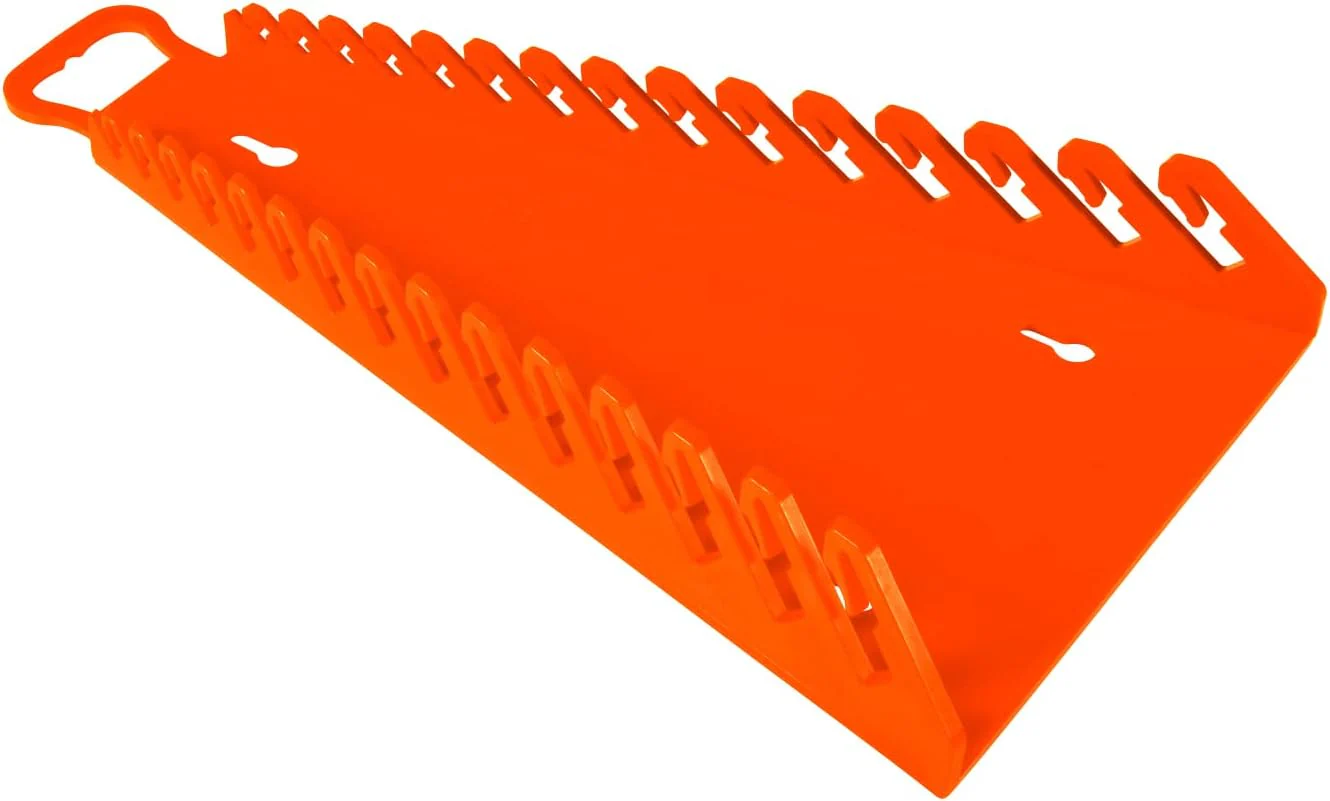 Ernst Manufacturing 5157 Gripper Reverse Wrench Portable Wrench Organizer - Holds 1/4" to 1 1/8" and 6 to 20mm Tools, Durable Flexible Grip, 15 Tool Capacity, Orange - Image 2
