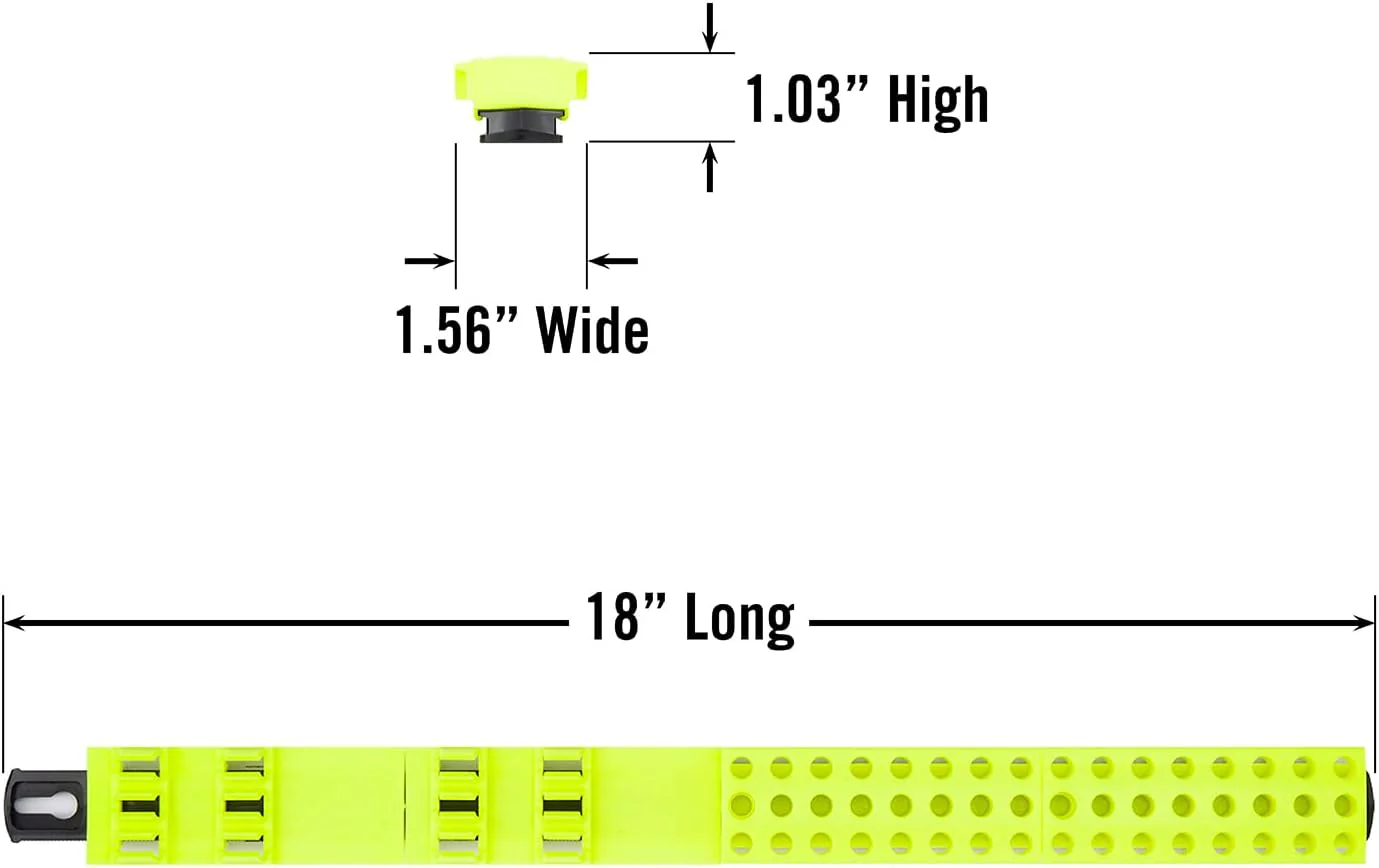 Ernst Manufacturing 60 Tool Bit Bar with Magnetic Base, 1/4" Hex Bit Storage and Organizer for Professionals - Black/Hi-Viz 60 Tool Black & Hi-Viz - Image 7