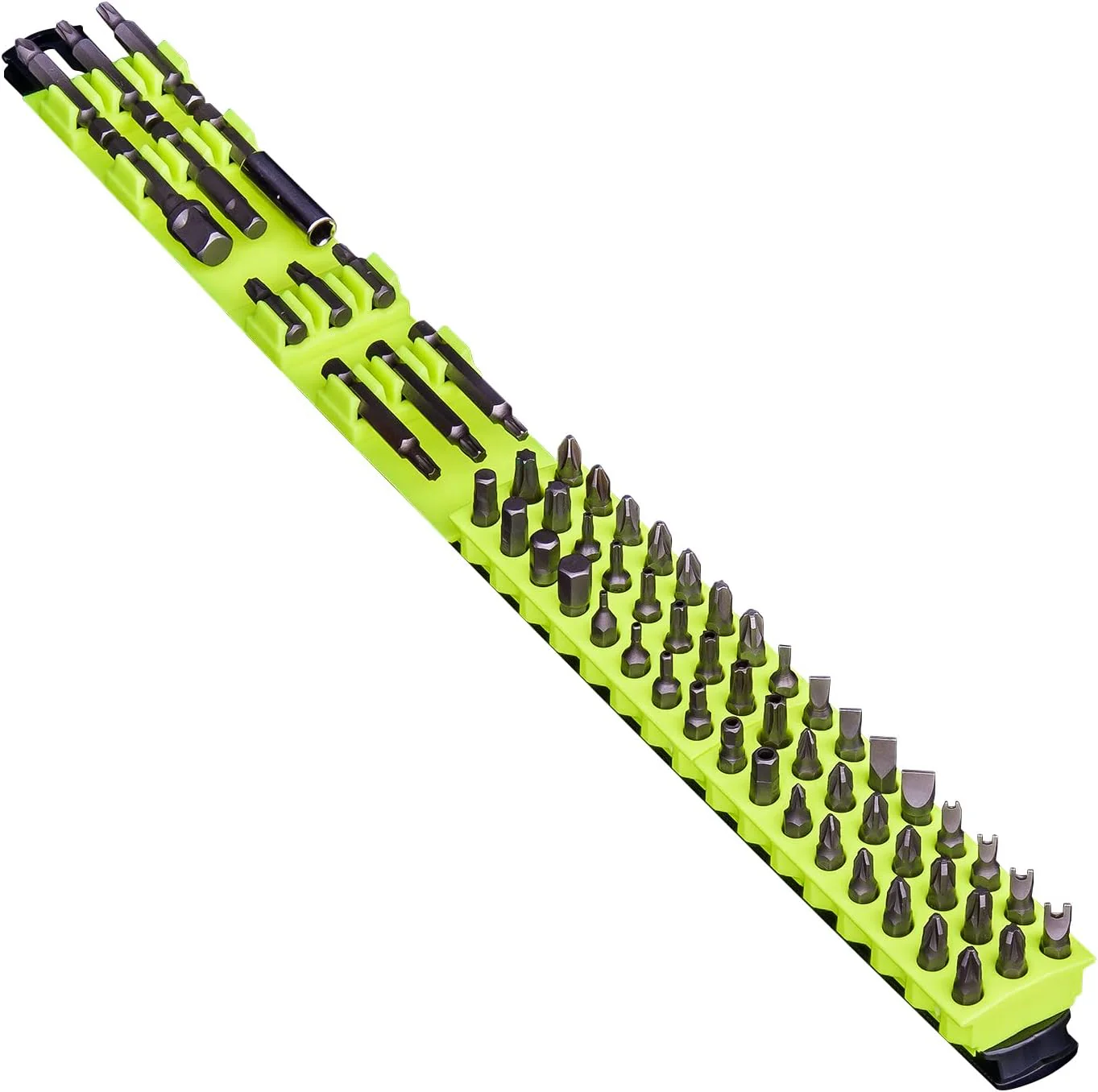 Ernst Manufacturing 60 Tool Bit Bar with Magnetic Base, 1/4" Hex Bit Storage and Organizer for Professionals - Black/Hi-Viz 60 Tool Black & Hi-Viz - Image 6