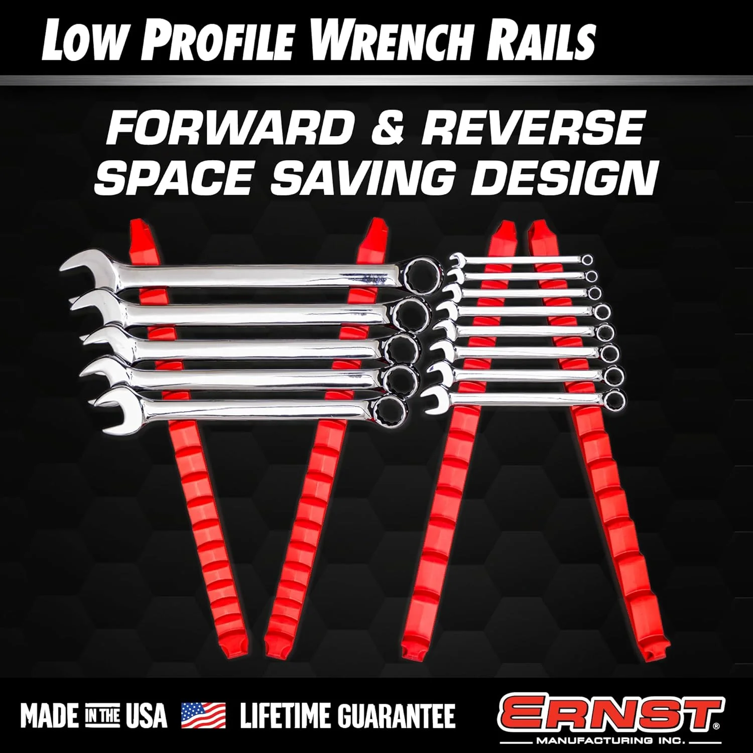 Ernst Manufacturing 6050 No-Slip Low-Profile Wrench Rail Set, 30 Tool, Red - Image 6