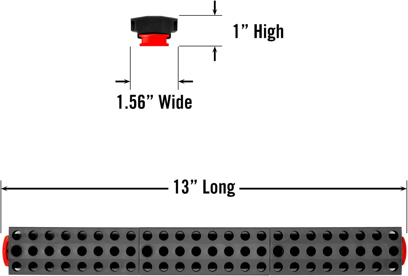 Ernst Manufacturing 72 Tool Magnetic Bit Bar, 1/4" Hex Bit Organizer with Magnetic Base, Screwdriver Bit Tray - Red/Black - Image 7