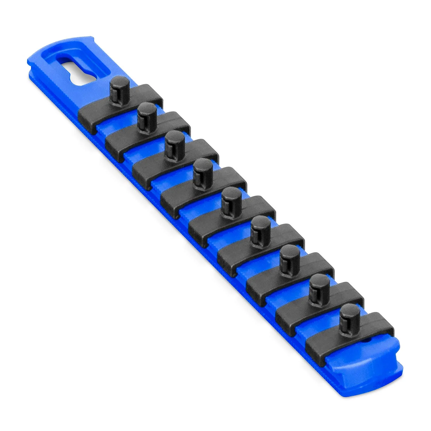 Ernst Manufacturing 8-Inch Socket Organizer with 9 1/4-Inch Twist Lock Clips, Blue (8407-Blue-1/4)
