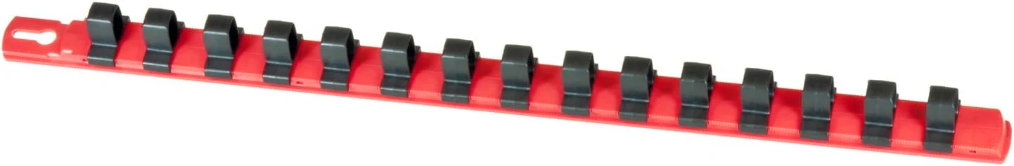 Ernst Manufacturing 8321 18-Inch Socket Organizer with 17 1/2-Inch Dura-Pro HD Clips, Red - Image 2