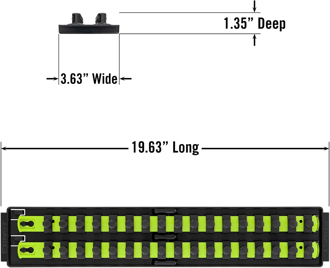 Ernst Manufacturing 8463HV Socket Boss, Premium 2-Rail, 1/2-Inch-Drive Socket Organizer, 18-Inch, High-Visibility - Image 9