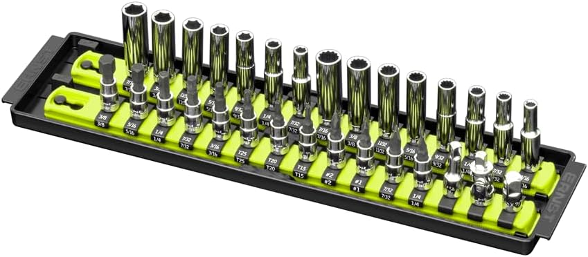 Ernst Manufacturing 8467HV 13-Inch Socket Boss, Premium 2-Rail 1/4-Inch-Drive Socket Organizer Rails, High Visibility - Made in the USA 13-INCH 1/4" Hi-viz - Image 3