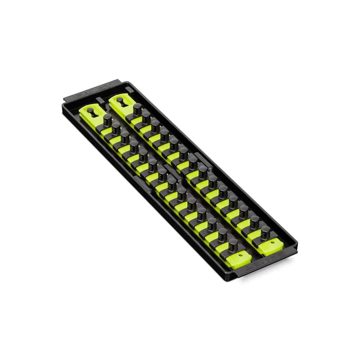 Ernst Manufacturing (8468HV) 13-Inch Socket Boss, Premium 2-Rail 3/8-Inch-Drive Socket Organizer Rails for Toolbox, High Visibility