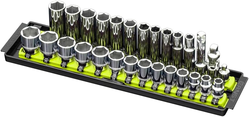 Ernst Manufacturing (8468HV) 13-Inch Socket Boss, Premium 2-Rail 3/8-Inch-Drive Socket Organizer Rails for Toolbox, High Visibility - Image 3