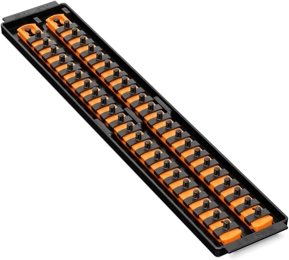 Ernst Manufacturing 8484 Socket Boss, Premium 2-Rail, 1/4 Inch-Drive Socket Organizer, 18-Inch, Orange - Made in the USA - Image 2