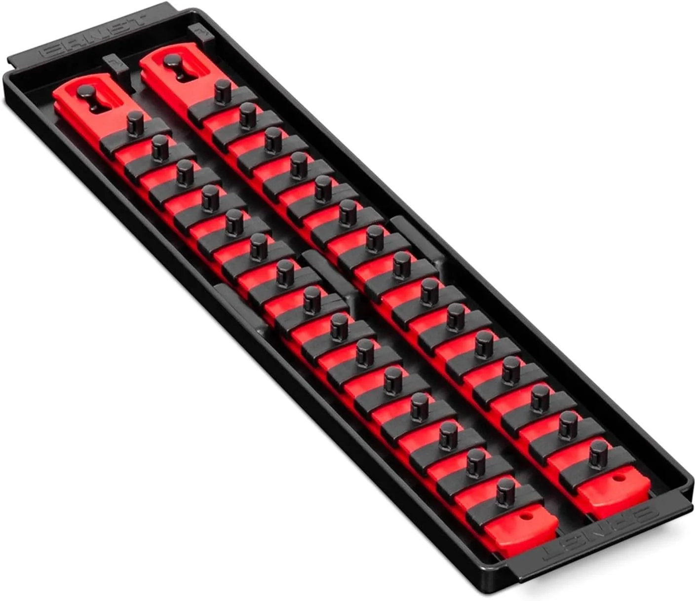 Ernst Manufacturing - 8492 Socket Boss 2-Rail 1/4-Inch-Drive Socket Organizer, 13-Inch, Red - Made in the USA 13-INCH 1/4" Red - Image 2