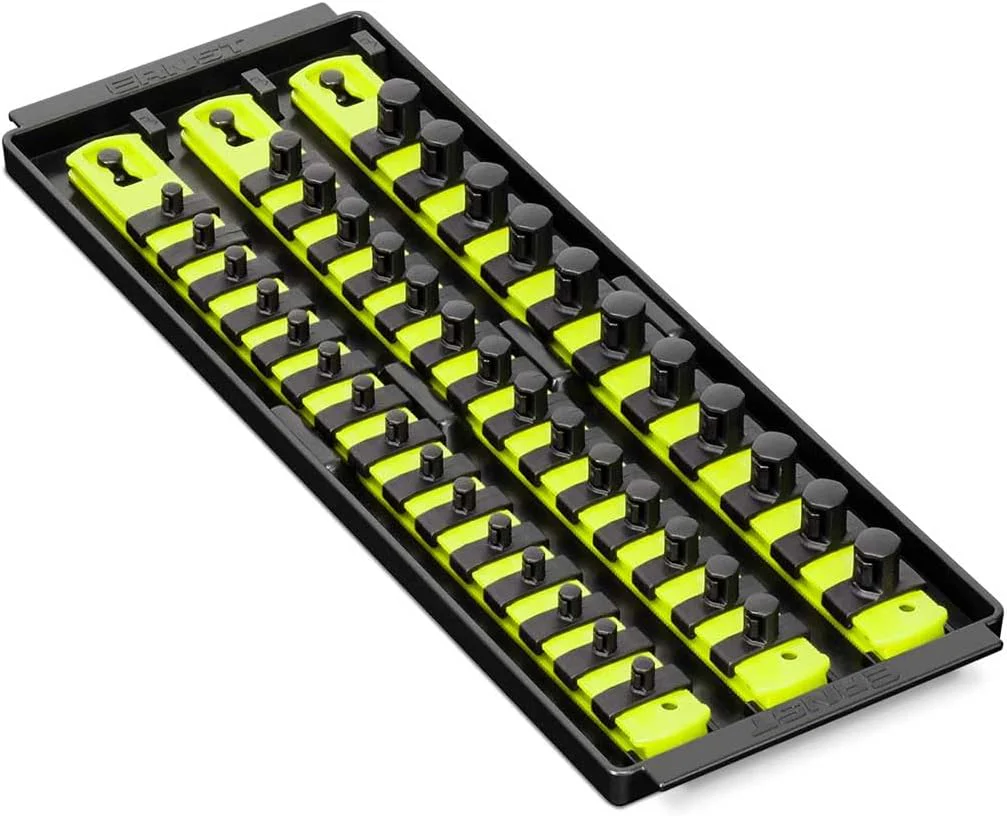 Ernst Manufacturing 8498HV 13-Inch Socket Boss, Premium 3-Rail Multi-Drive Socket Organizer, High Visibility - Made in USA 13-Inch Hi-Viz - Image 3