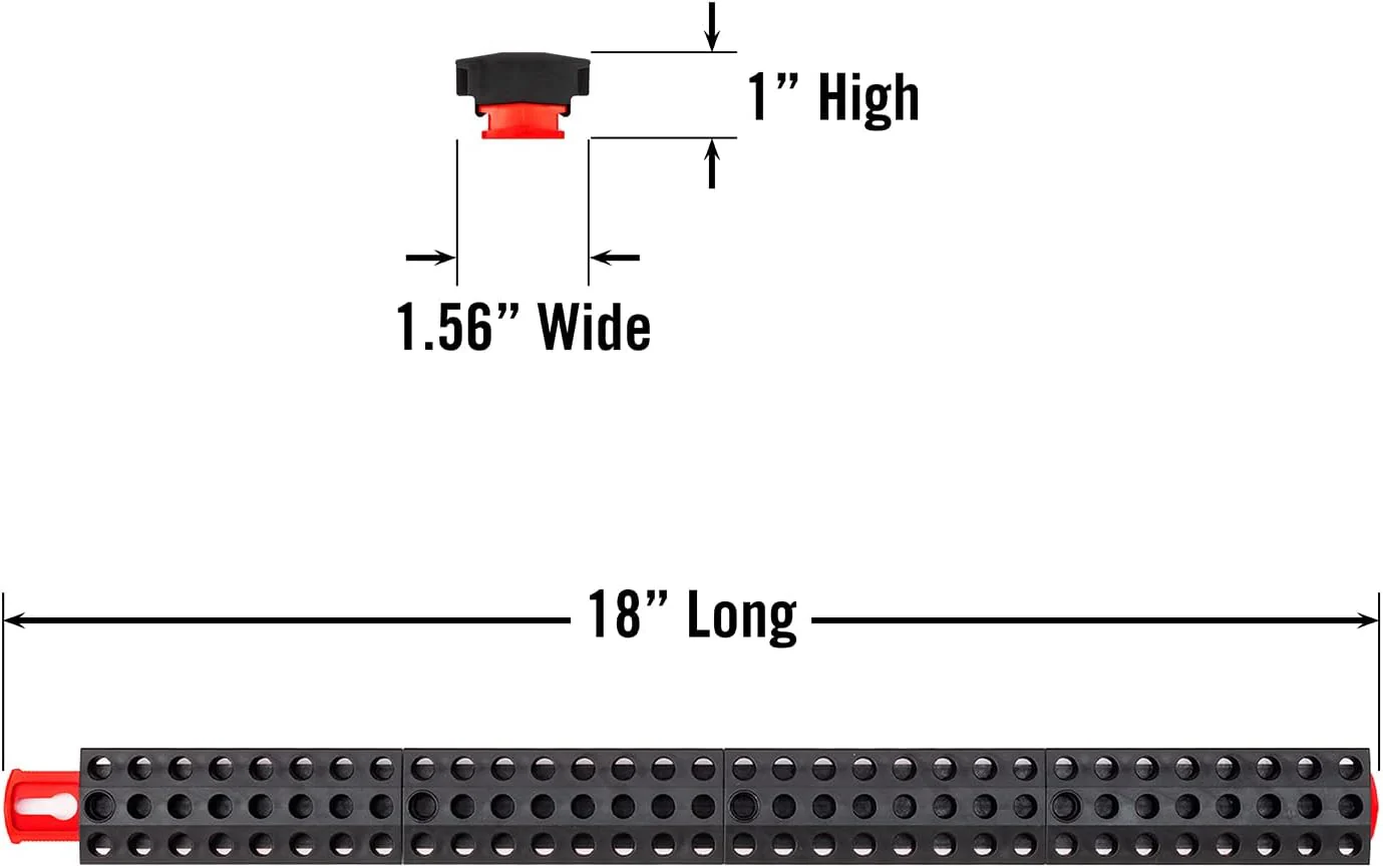 Ernst Manufacturing 96 Tool Magnetic Bit Bar, 1/4" Hex Bit Holder - Red/Black - Image 7