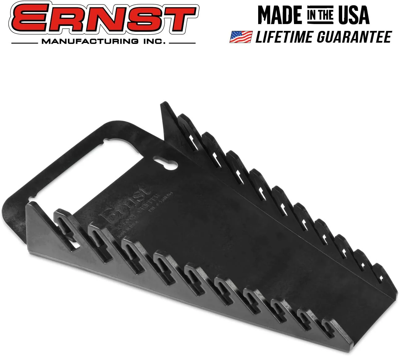 Ernst Manufacturing Gripper Wrench Organizer, 10 Tool, Black - Image 3