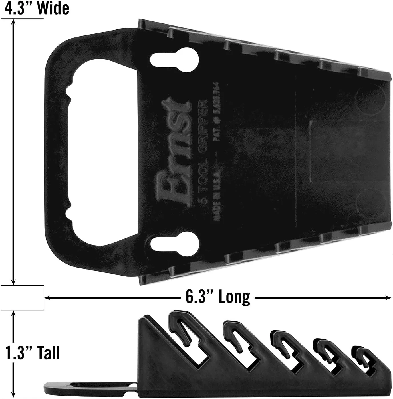 Ernst Manufacturing Gripper Wrench Organizer, 5 Tool, Black - Image 3
