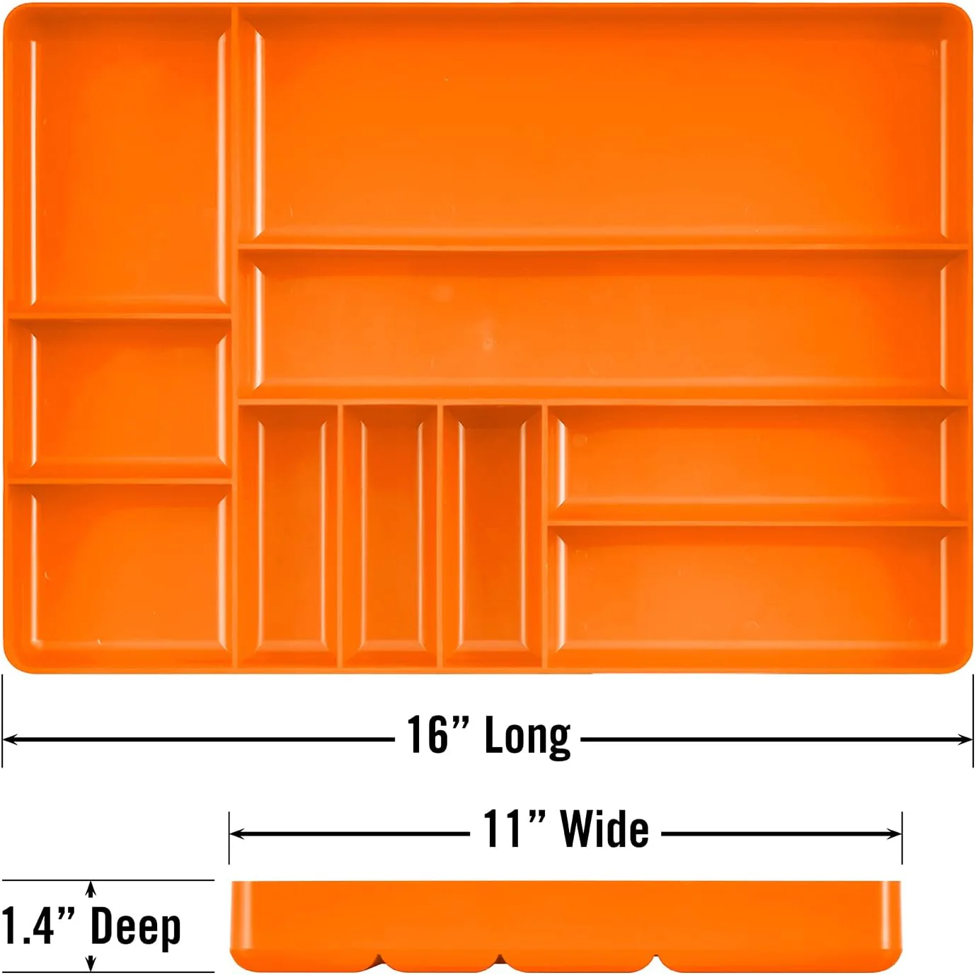 Ernst Manufacturing Tool Garage Organizer Tray, Orange, 10-Compartments - Image 8