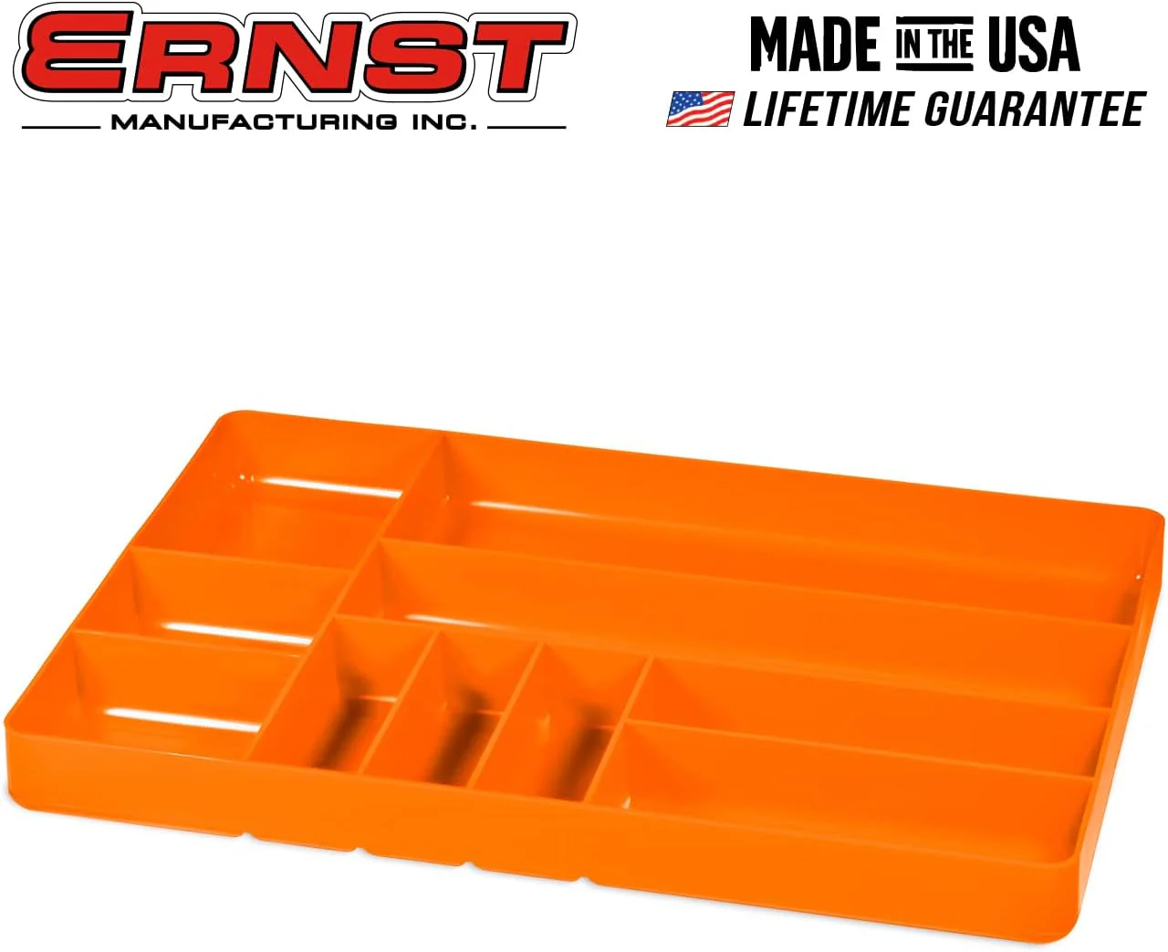 Ernst Manufacturing Tool Garage Organizer Tray, Orange, 10-Compartments - Image 9