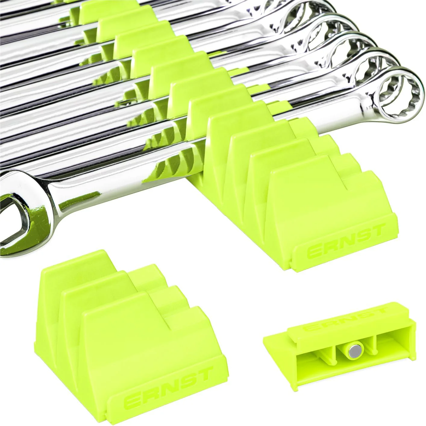 Ernst Manufacturing Wrench Pro - Modular Wrench Organizer for 20 Tools with Magnetic Base (Hi-Viz) - Made in the USA - Image 2