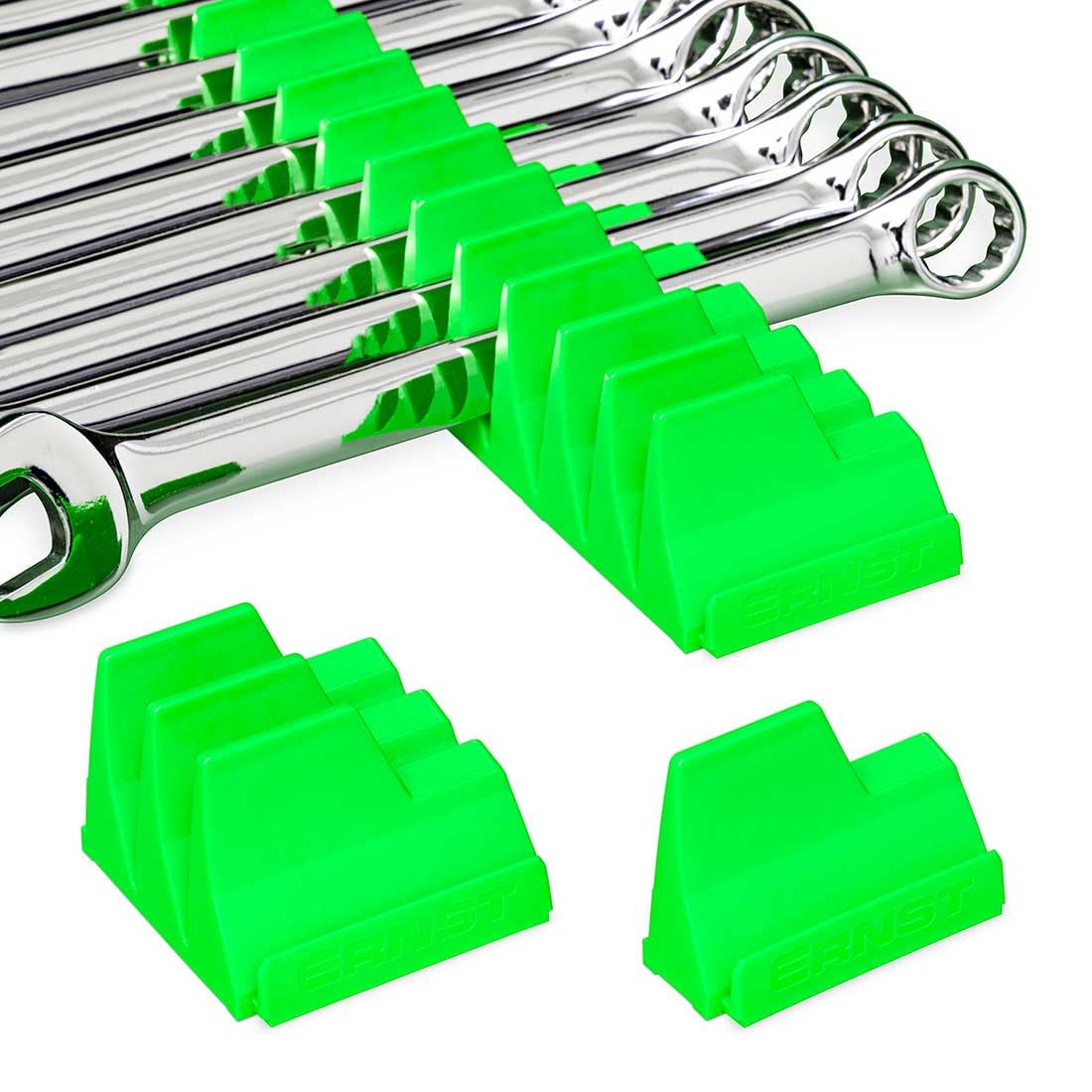 Ernst Manufacturing Wrench Pro Wrench Storage for 20 Wrenches with Anti-Slip Cleats - Green - Made in the USA