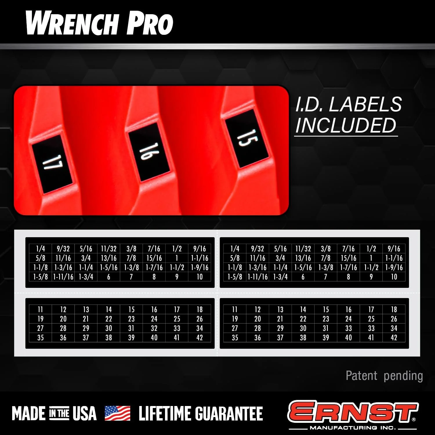 Ernst Manufacturing Wrench Pro Wrench Storage for 20 Wrenches with Anti-Slip Cleats - Green - Made in the USA - Image 6
