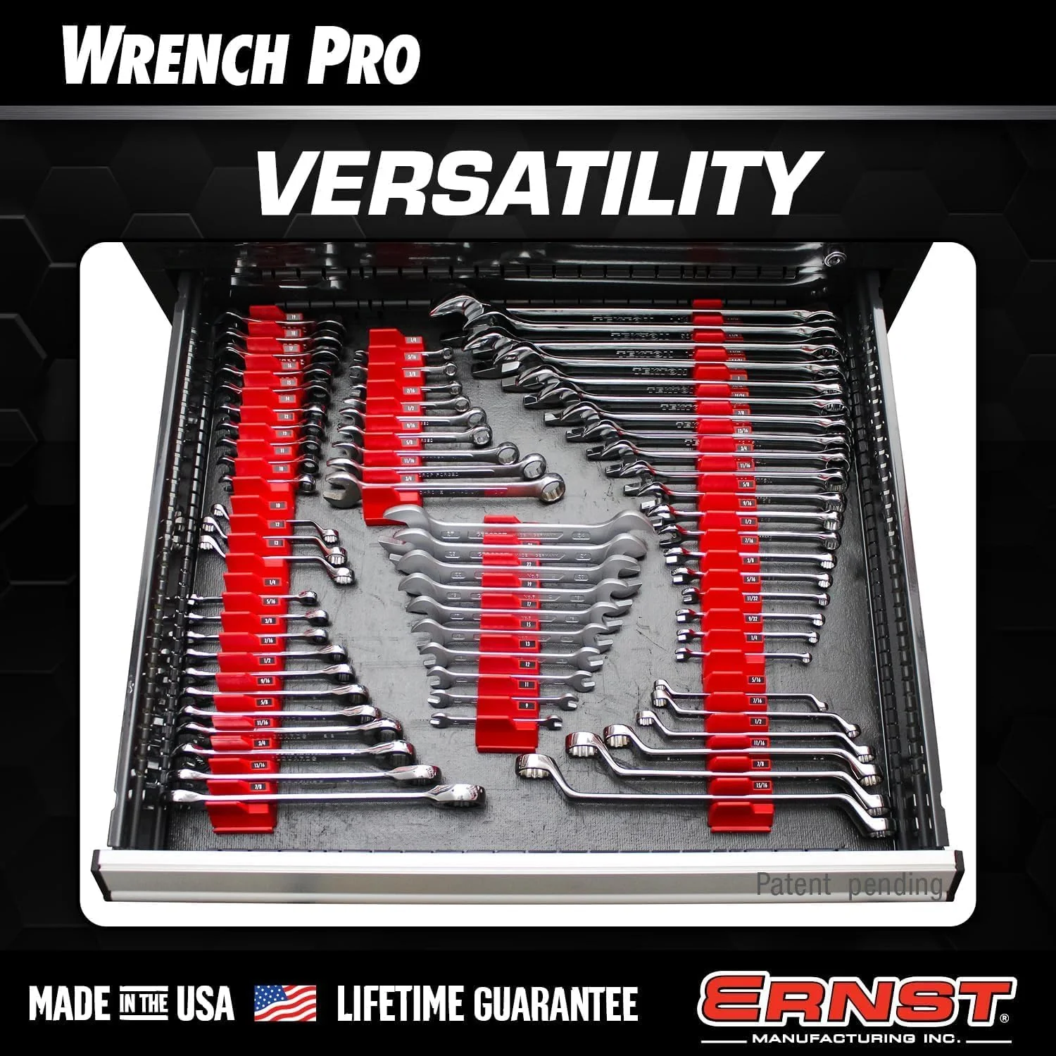 Ernst Manufacturing Wrench Pro Wrench Storage for 20 Wrenches with Anti-Slip Cleats - Hi-Viz - Made in USA - Image 9
