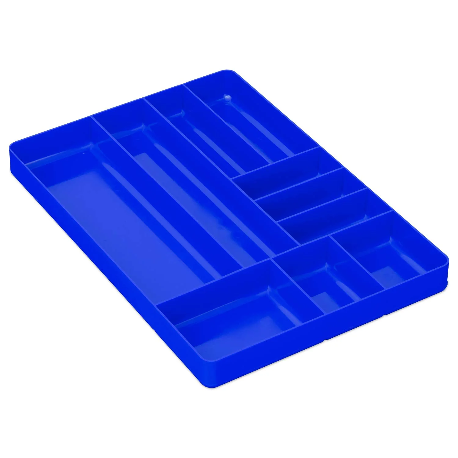 Ernst MFG 10 Compartment Drawer Organizer: Heavy Duty Stackable Tray for Automotive Garage Tool Organization - Low-Profile Toolbox Storage - Nuts and Bolts, Tools, Parts, Easy to Clean - Blue
