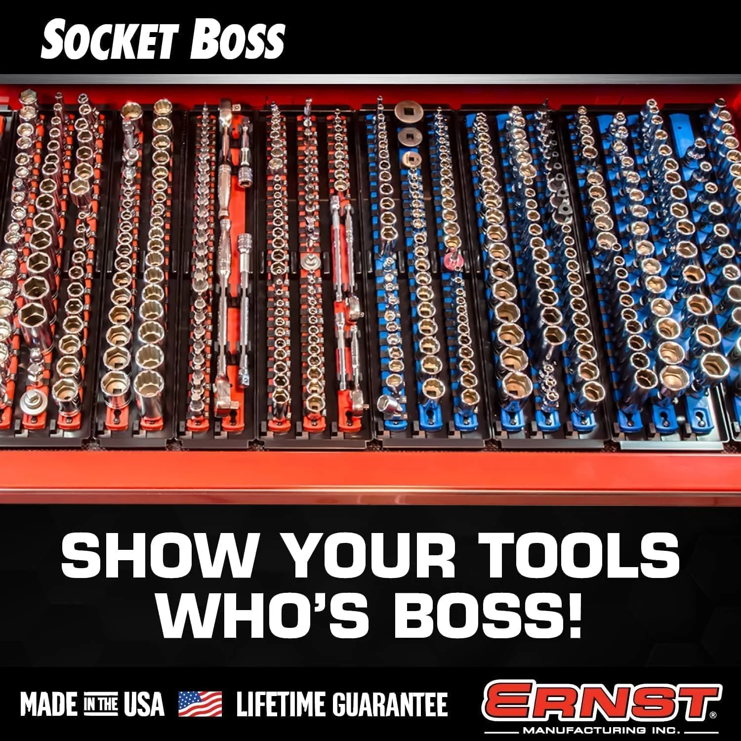 ERNST Socket Boss Combo 3-Pack, Socket Rail Organizers, Blue (8511A) - Made in the USA - Image 6