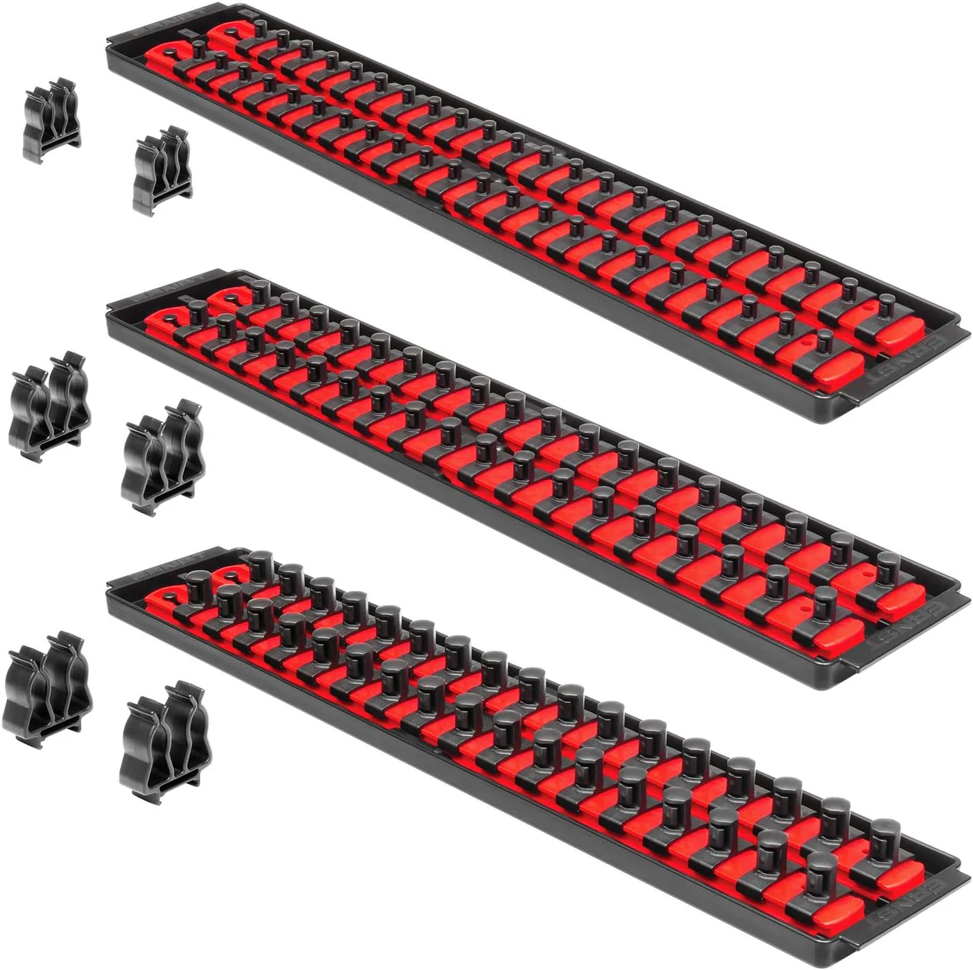 ERNST Socket Boss Combo 3-Pack Tool Organizer with Twist-Lock Technology, Red, Model 8510A – Secure Socket Storage for Mechanics and DIY Enthusiasts - Made in USA - Image 2