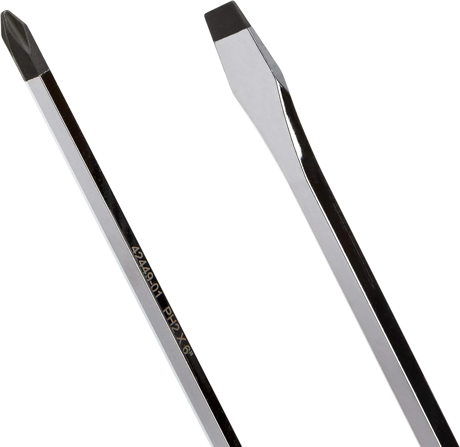 Estwing 42449 2-Piece Heavy-Duty Demolition Screwdriver Set, PH2 Phillips and 5/16-inch Slotted/Flat Blade, 6-inch Hex Chrome Vanadium Steel Shafts, Ergonomic Grip TPR Rubber Handles - Image 5