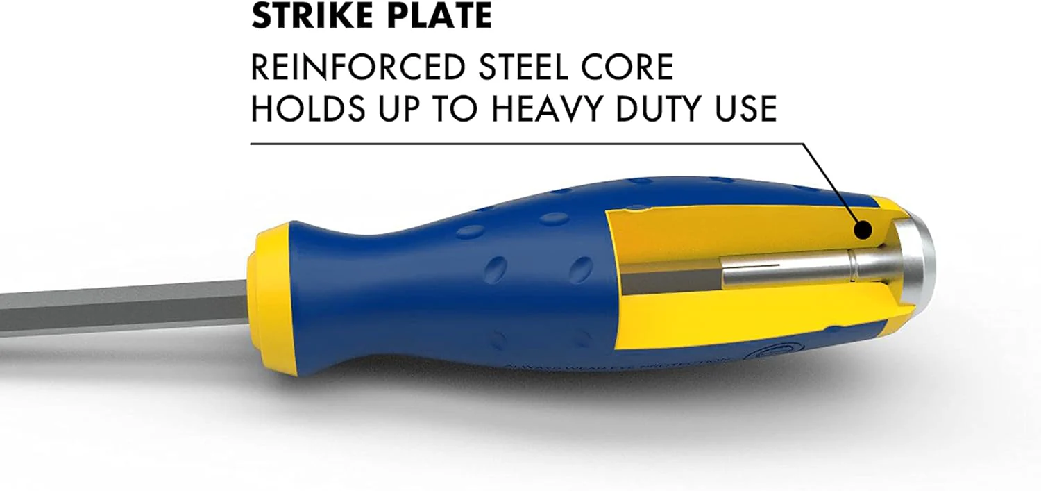 Estwing 42449-02 5/16-Inch x 6-Inch Slotted Heavy Duty Hex Shaft Demolition Screwdriver with Magnetic Tip, Ergonomic Grip TPR Rubber Handle - Image 2