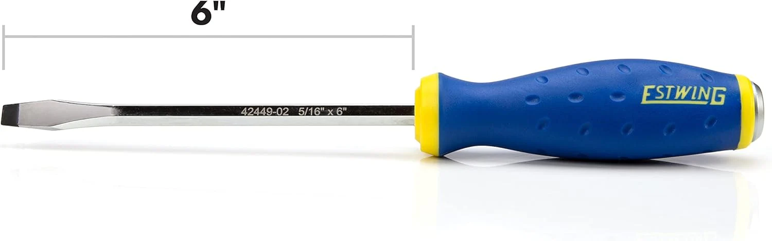 Estwing 42449-02 5/16-Inch x 6-Inch Slotted Heavy Duty Hex Shaft Demolition Screwdriver with Magnetic Tip, Ergonomic Grip TPR Rubber Handle - Image 3