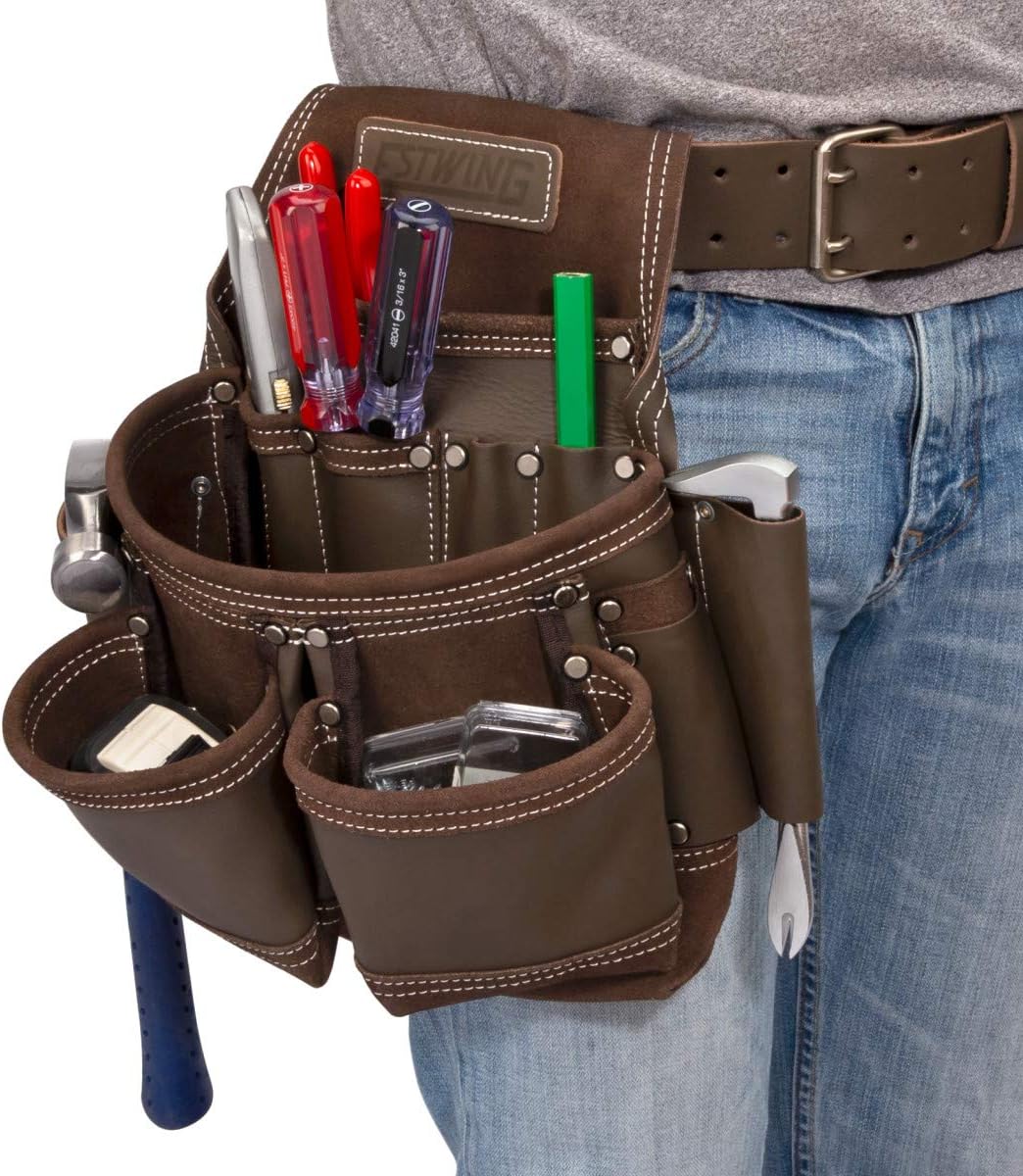 Estwing 94750 9-Pocket Full Leather Framer's Pouch Brown - Image 2
