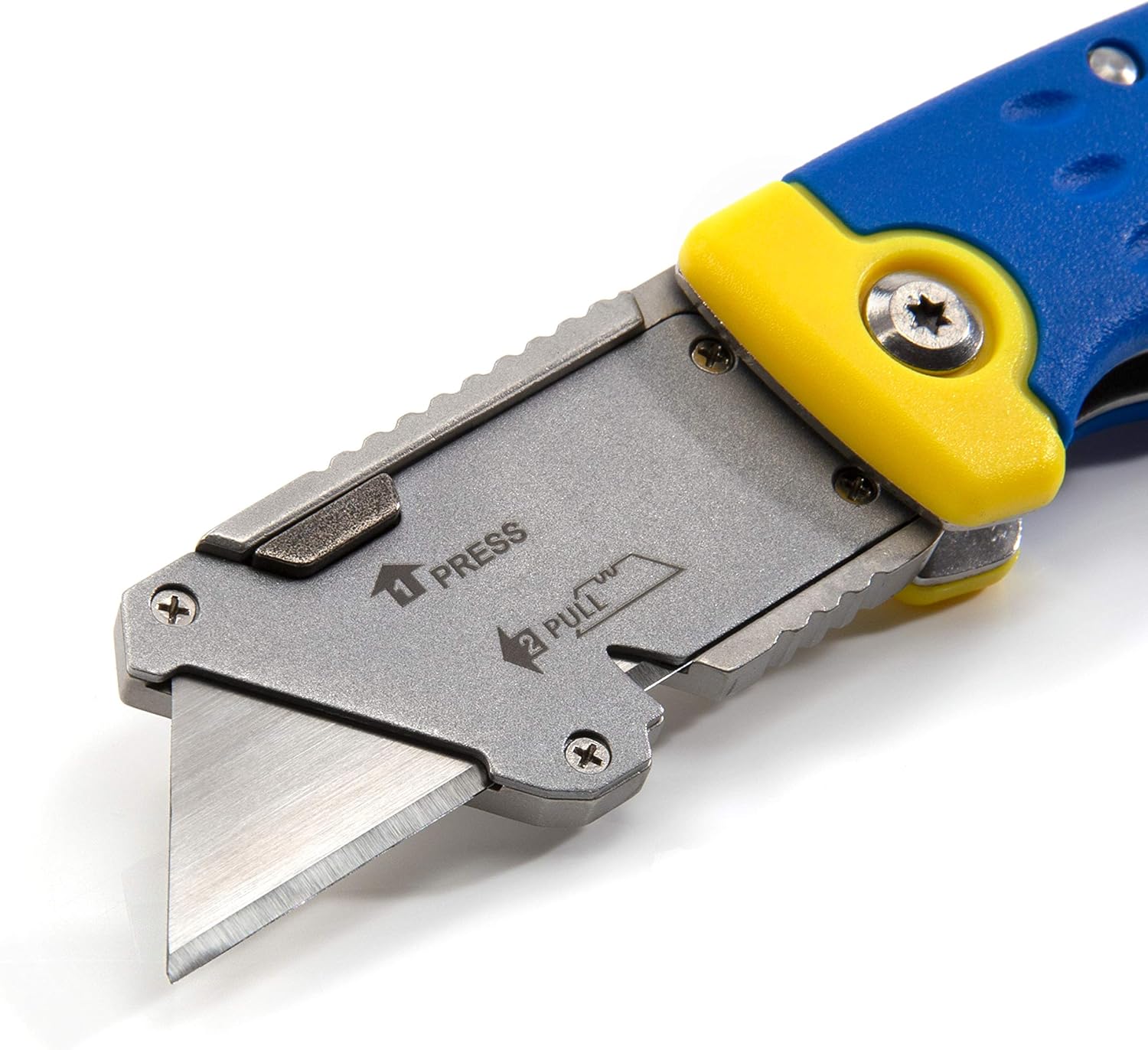 Estwing 42441 Folding Lock Back Utility Knife/Box Cutter Tool with Disposable Razor Blade, Ergonomic Handle, Belt/Pocket Clip - Image 2
