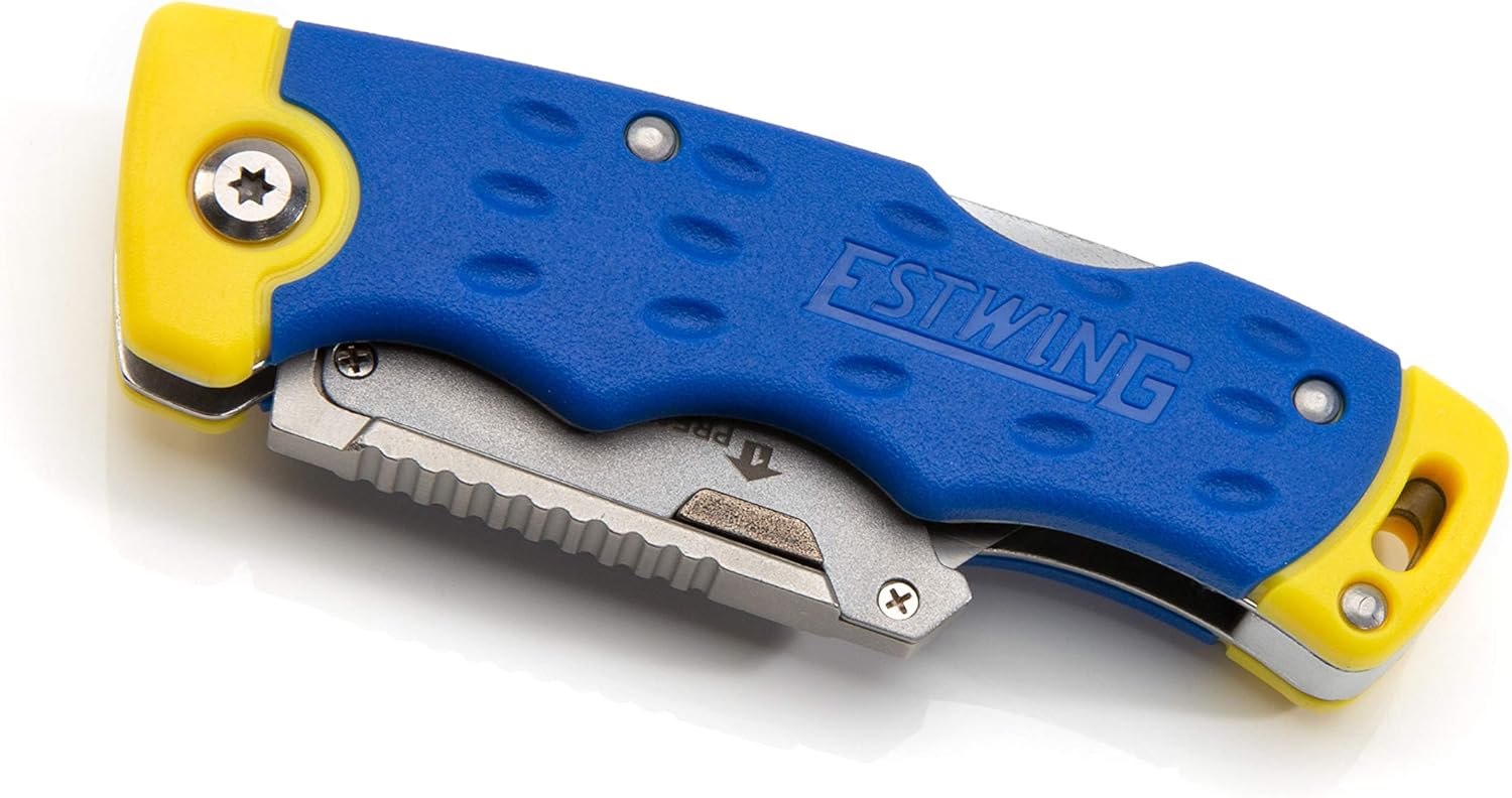 Estwing 42441 Folding Lock Back Utility Knife/Box Cutter Tool with Disposable Razor Blade, Ergonomic Handle, Belt/Pocket Clip - Image 3